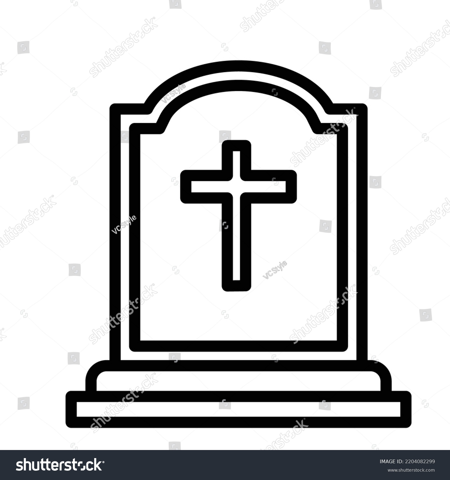 Graveyard Bold Outline Vector Icons That Stock Vector (Royalty Free ...