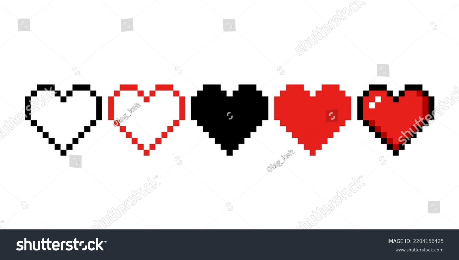 Pixel Art 8 Bit Heart Sign Stock Vector (Royalty Free) 2204156425 ...