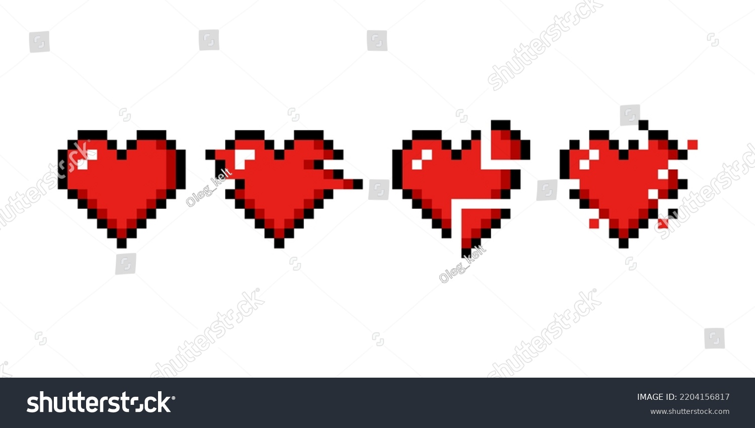 Pixel Art 8 Bit Heart Sign Stock Vector (Royalty Free) 2204156817 ...