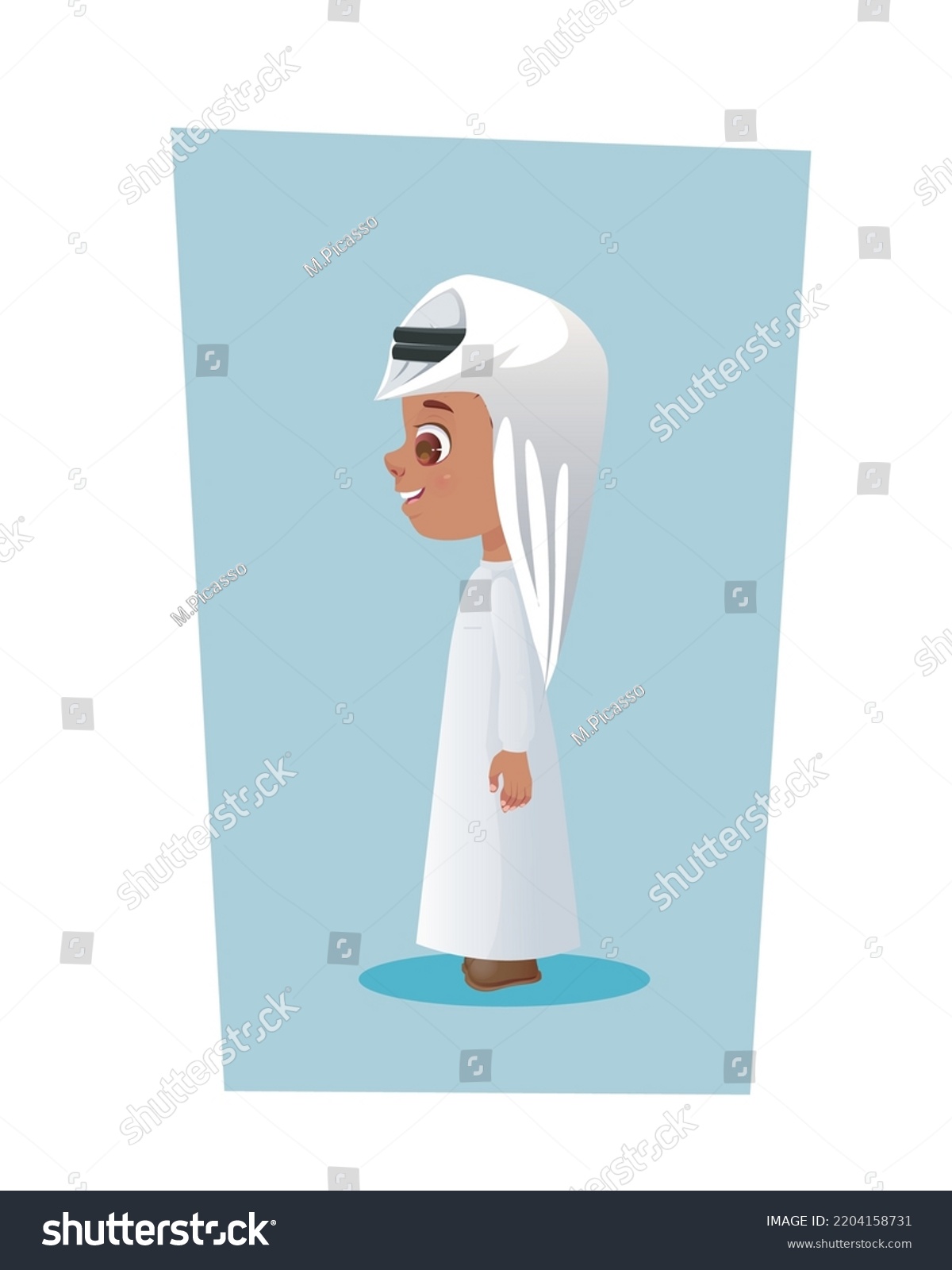 Child Arab Gulf Saudi Emirati Student Stock Vector (Royalty Free ...