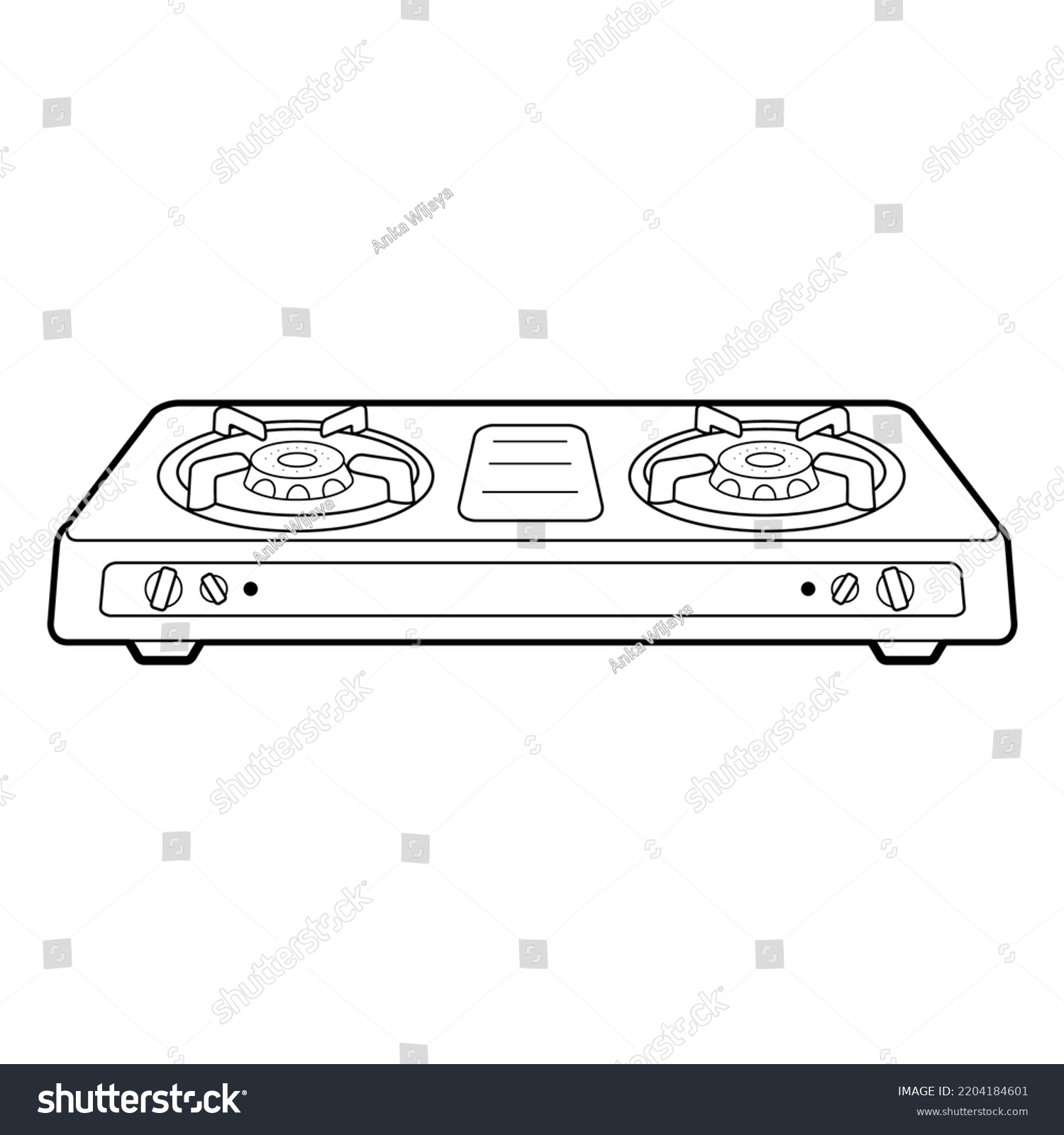 Draw Line Form Gas Stove Stock Vector (Royalty Free) 2204184601 ...