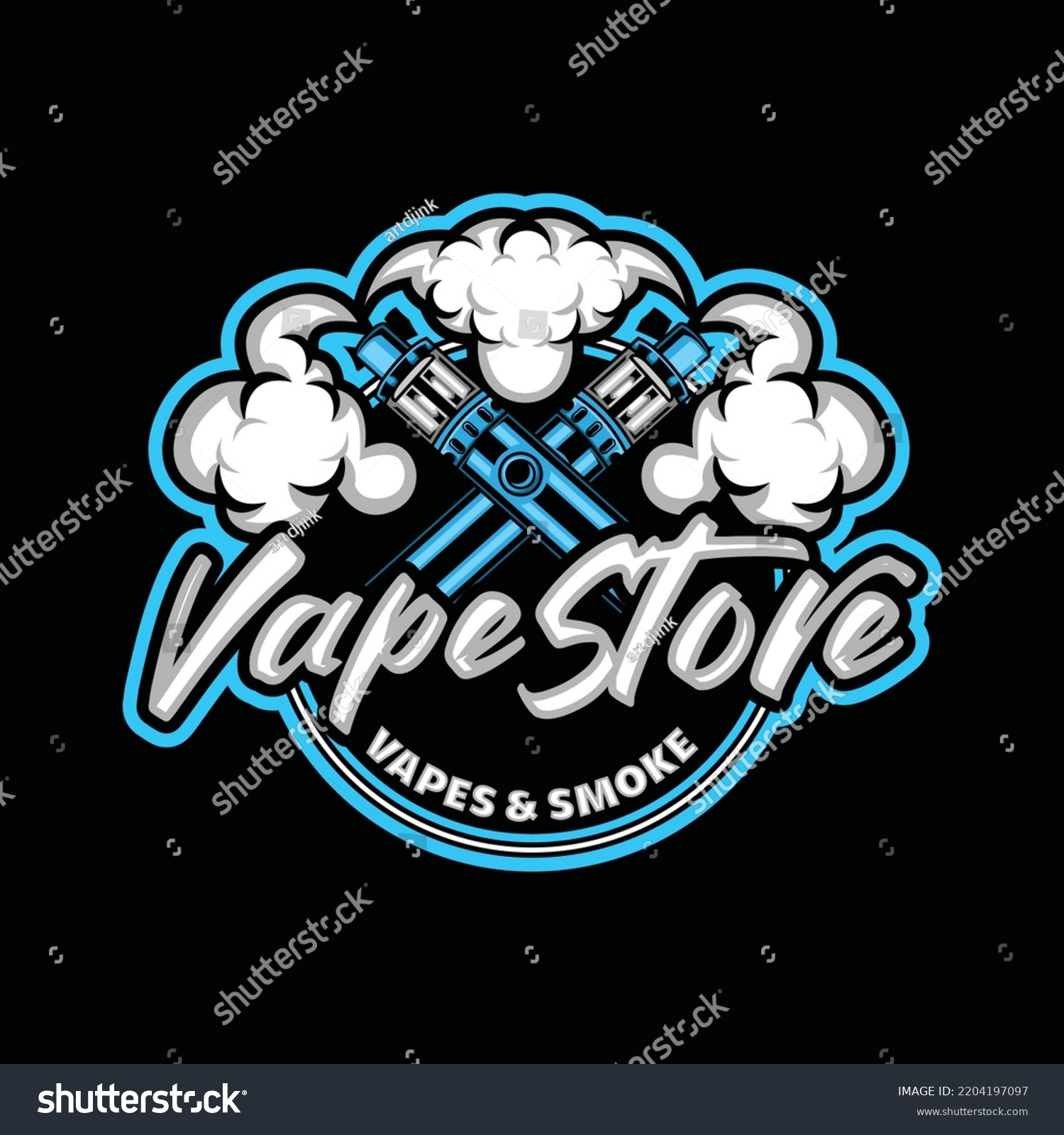 Vape Store Logo Design Vector Graphic Stock Vector Royalty Free Shutterstock