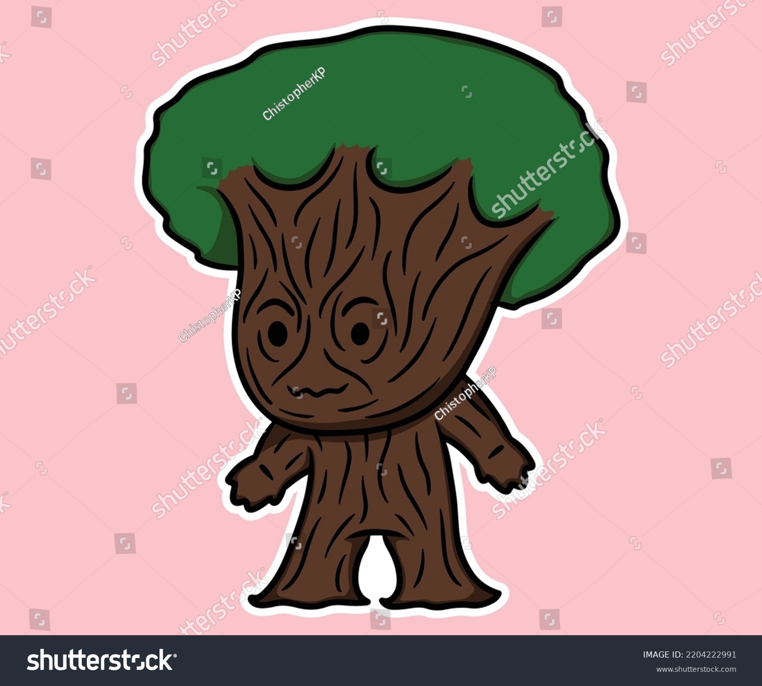 Cartoon Cute Fantasy Tree Ents Forest Stock Vector Royalty Free