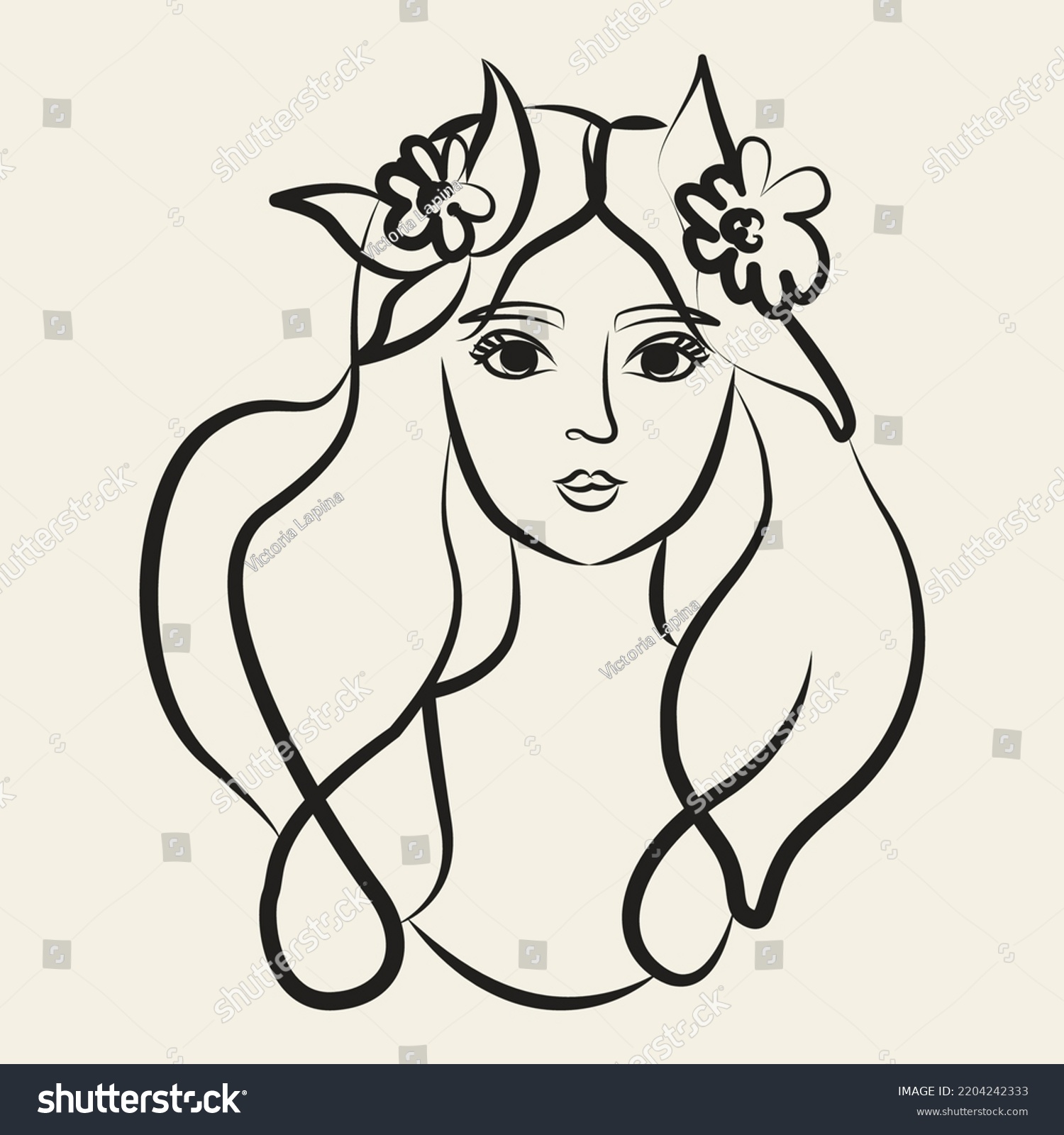 Woman Face Continuous Line Drawing Abstract Stock Vector Royalty Free 2204242333 Shutterstock 7862