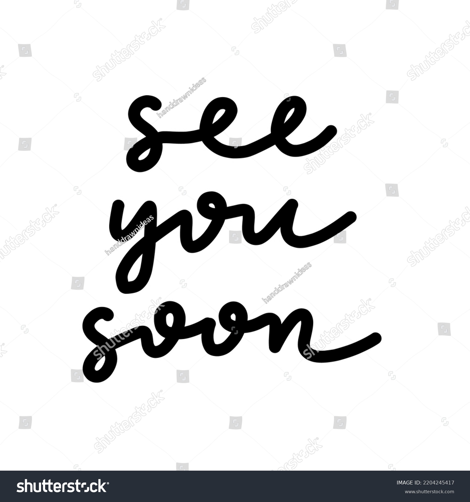 See You Soon Logo Lettering Template Stock Vector (Royalty Free ...