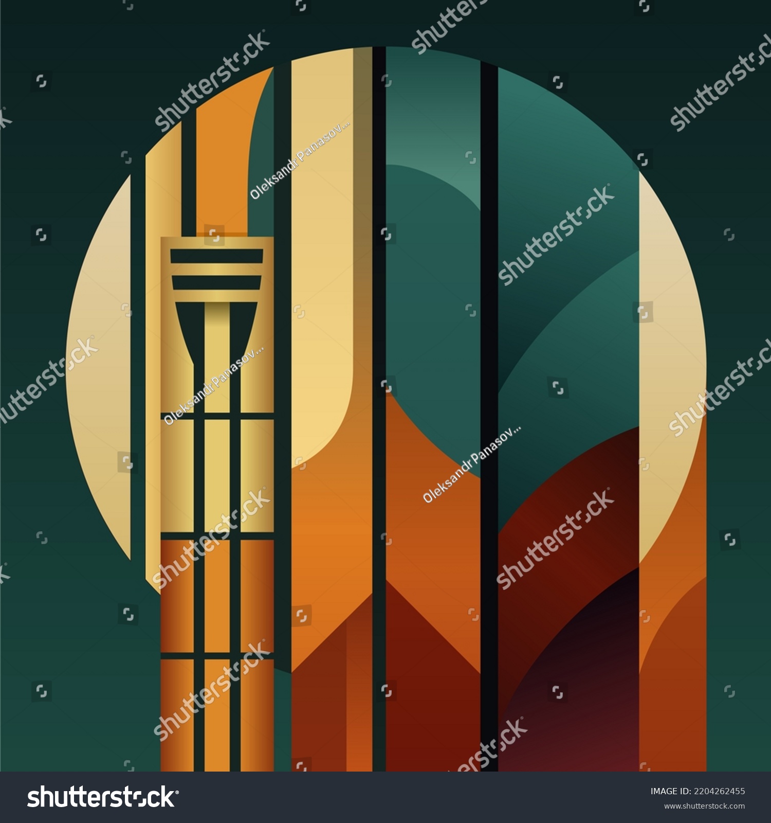 Art Deco Poster Design Vector Color Stock Vector (Royalty Free ...