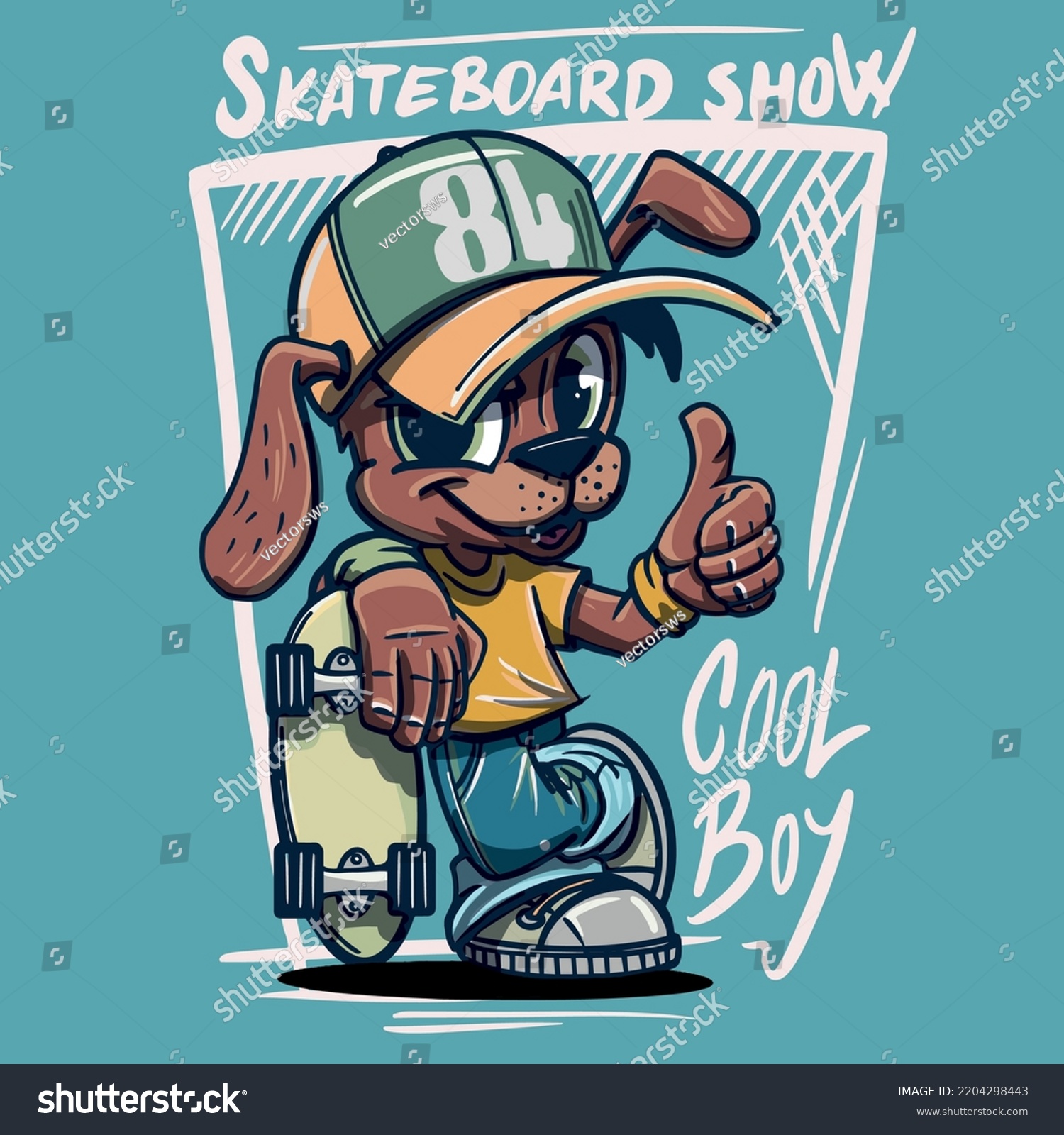 Illustration Skateboarding Dog Children Stock Vector (Royalty Free ...