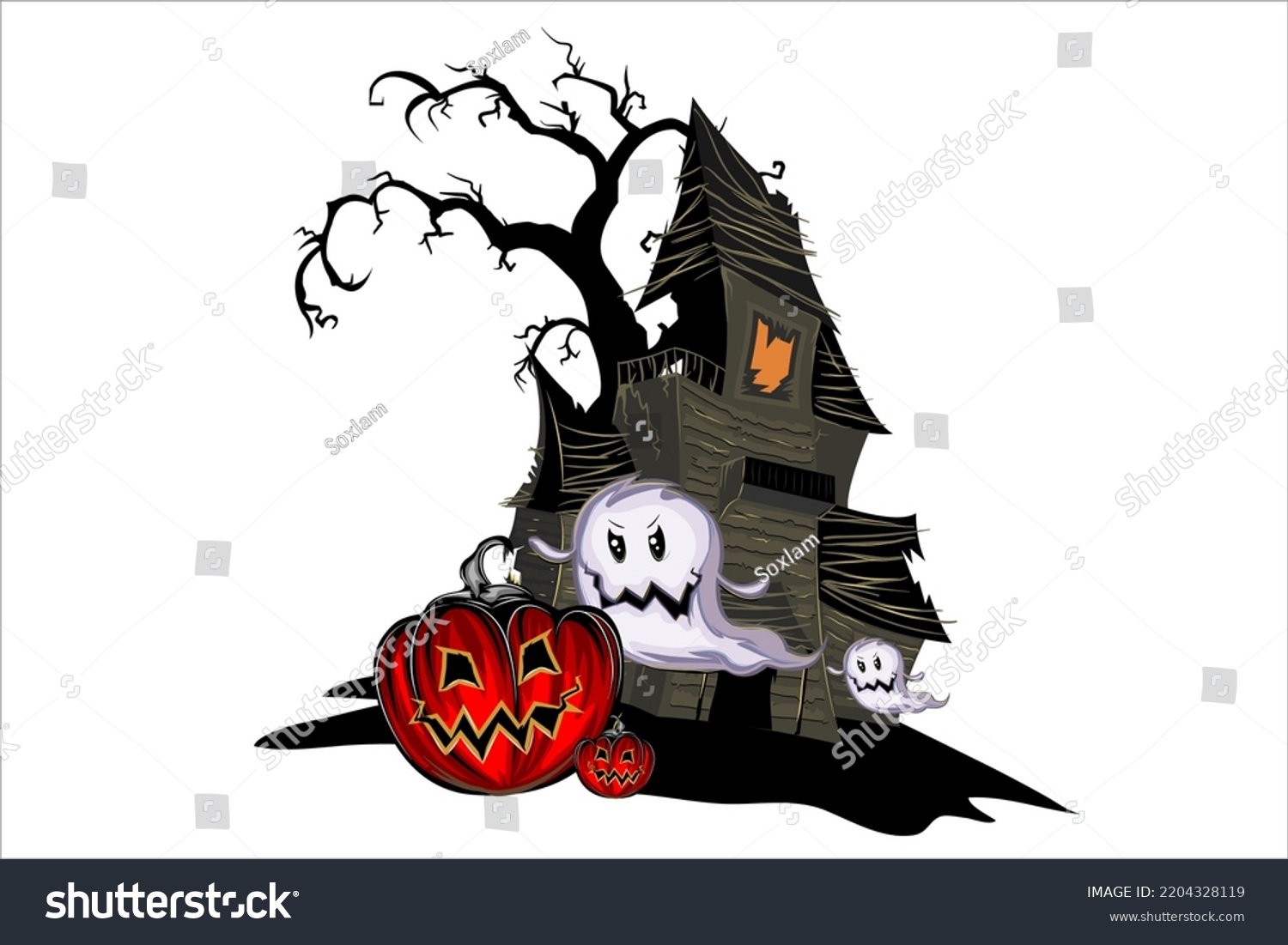 Horror Background Vector Design Form Houses Stock Vector Royalty Free