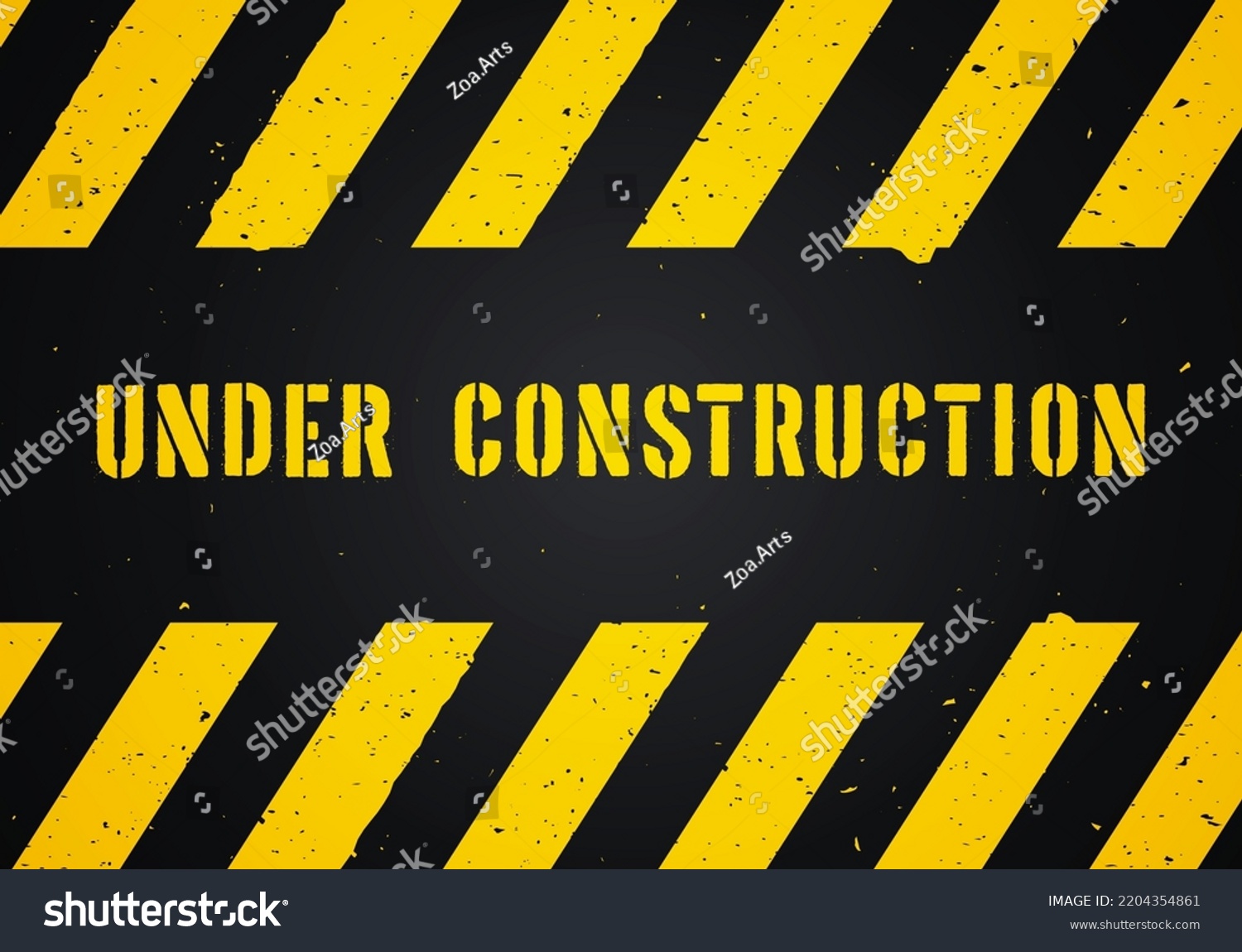 Rustic Warning Sign Text Under Construction Stock Vector (Royalty Free ...