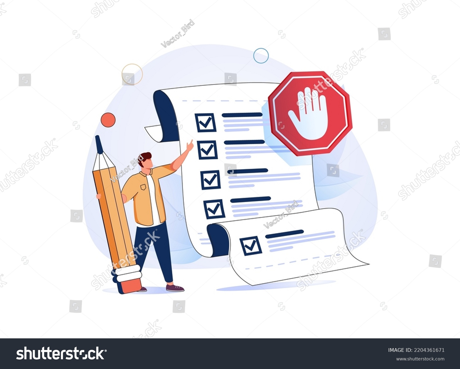 Rules Regulations Policy Guideline Employee Follow Stock Vector