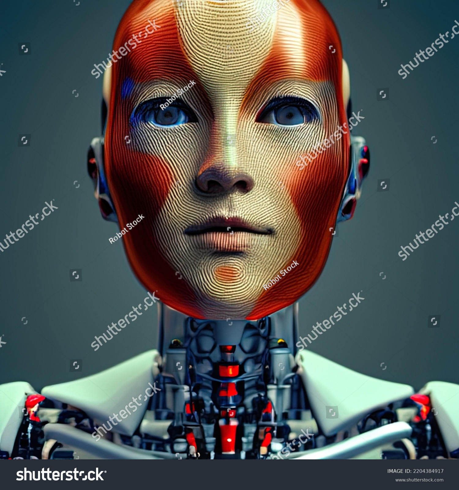 3d Rendering Humanoid Female Robot Facing Stock Illustration 2204384917 Shutterstock 6885