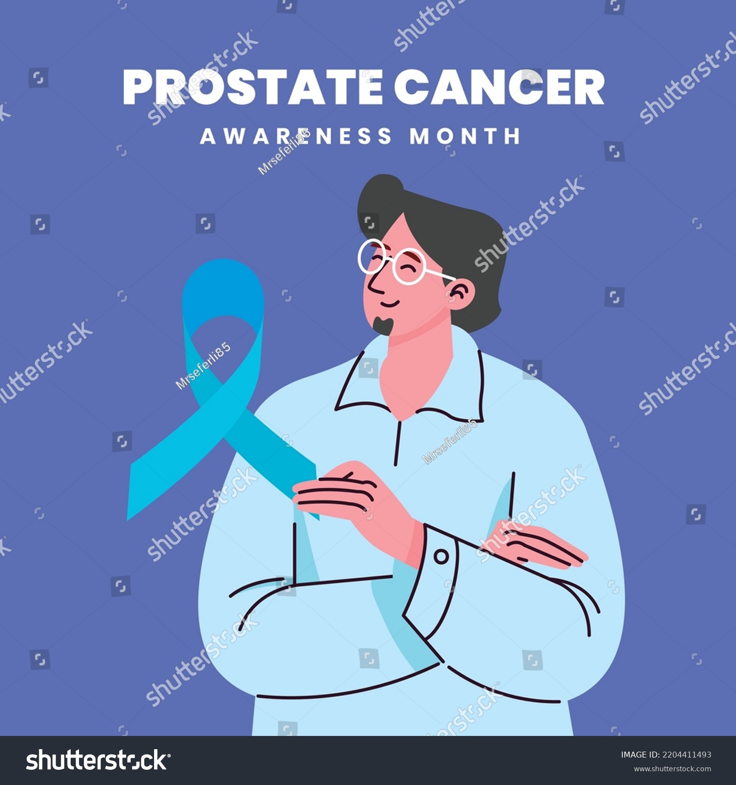 Prostate Cancer Awareness Ribbon Moustaches Men Stock Vector Royalty Free 2204411493 5418