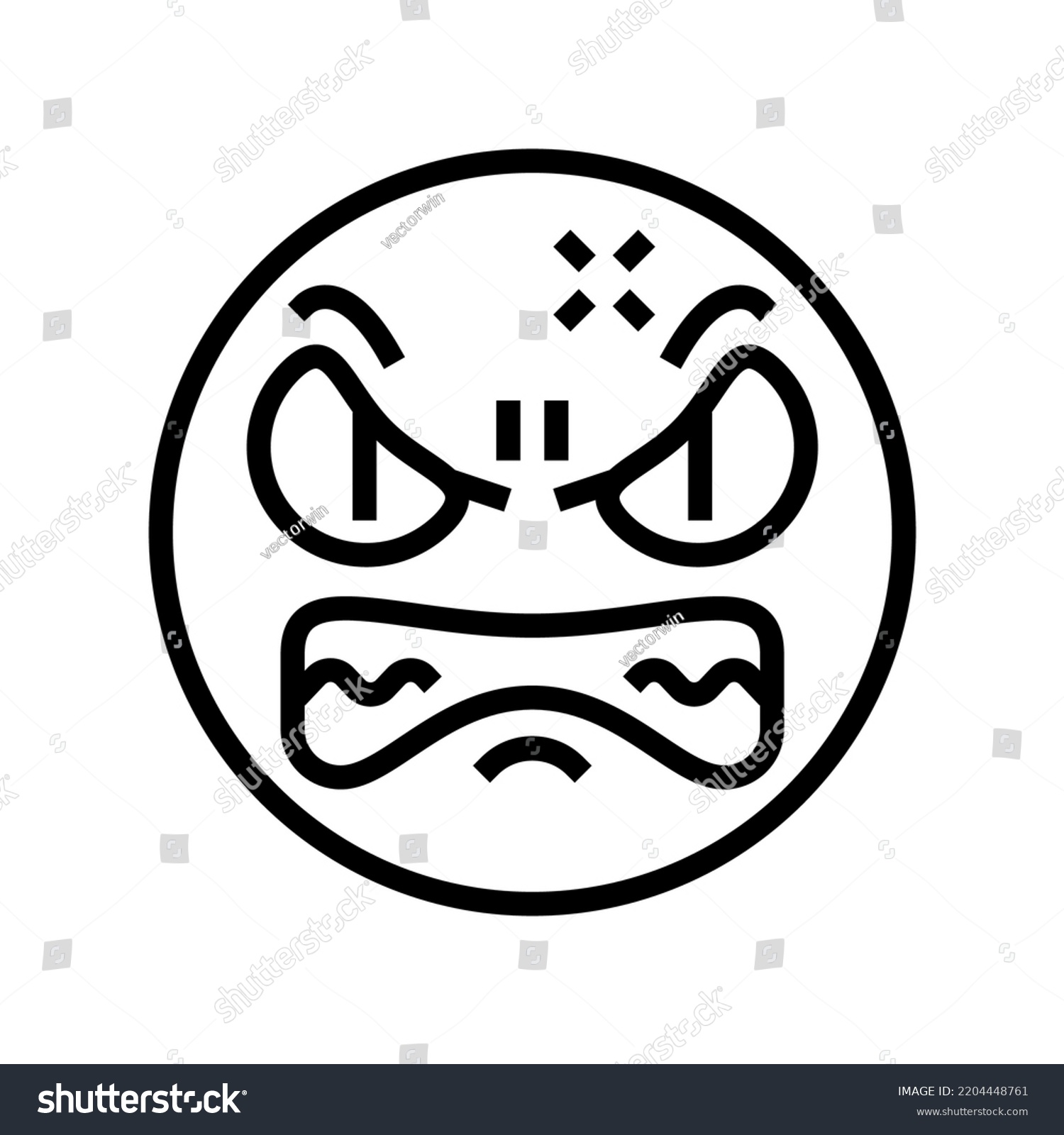 Angry Emoji Line Icon Vector Angry Stock Vector (Royalty Free ...