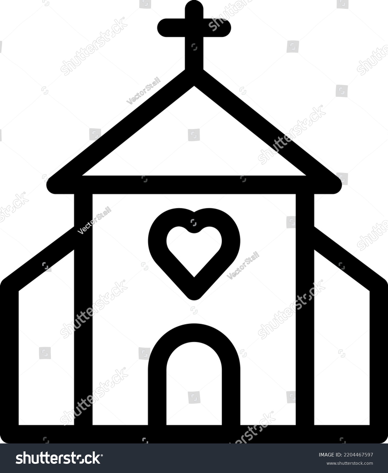 Church Vector Illustration On Transparent Backgroundpremium Stock ...