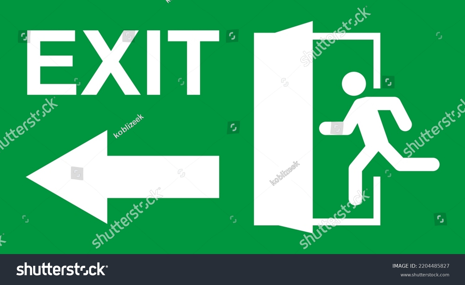 Running Man Exit Door Sign Vector Stock Vector (Royalty Free ...