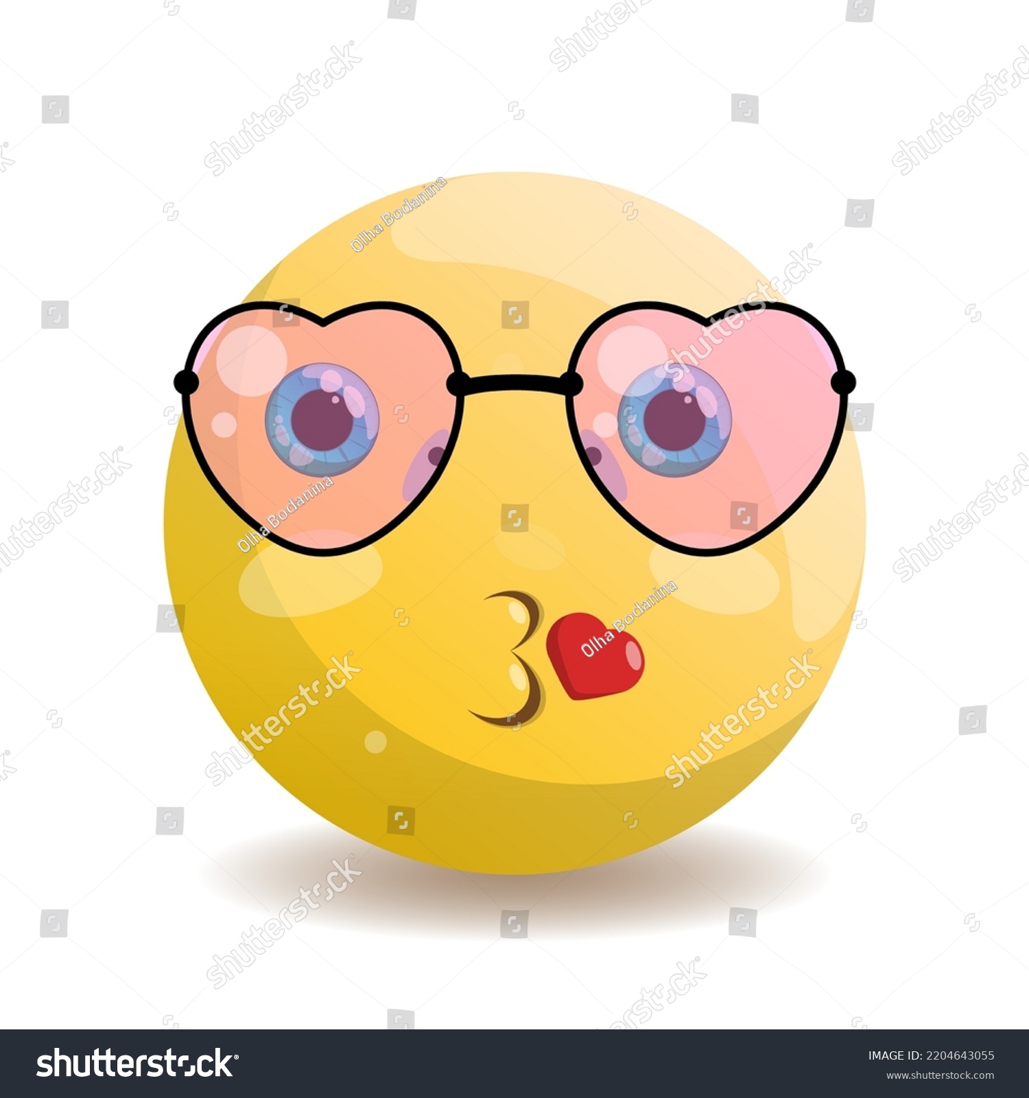 Emoji Emoticon Kiss Heart Blue Eyes Stock Vector (Royalty Free ...