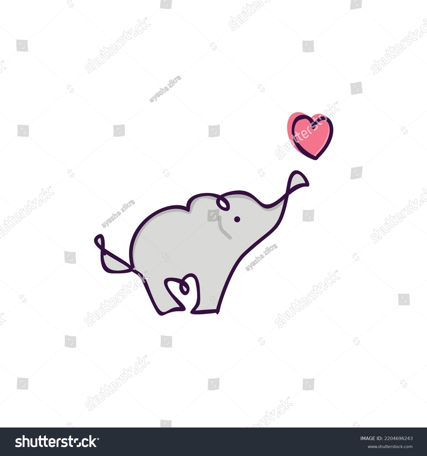 Elephant Lineart Style Logo Design Stock Vector (Royalty Free ...