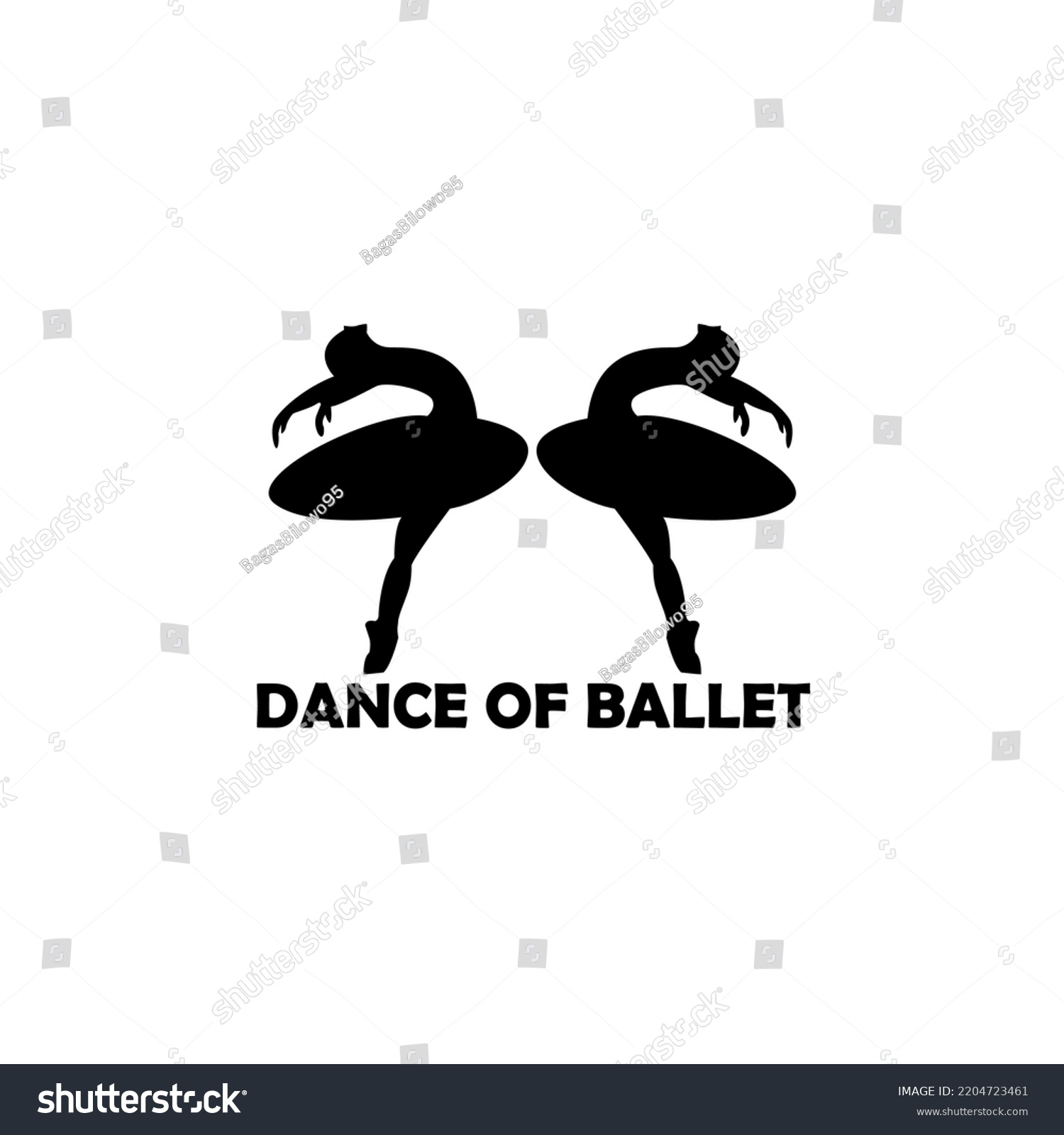 Illustration Woman Ballet Dance Silhoette Vector Stock Vector (Royalty ...