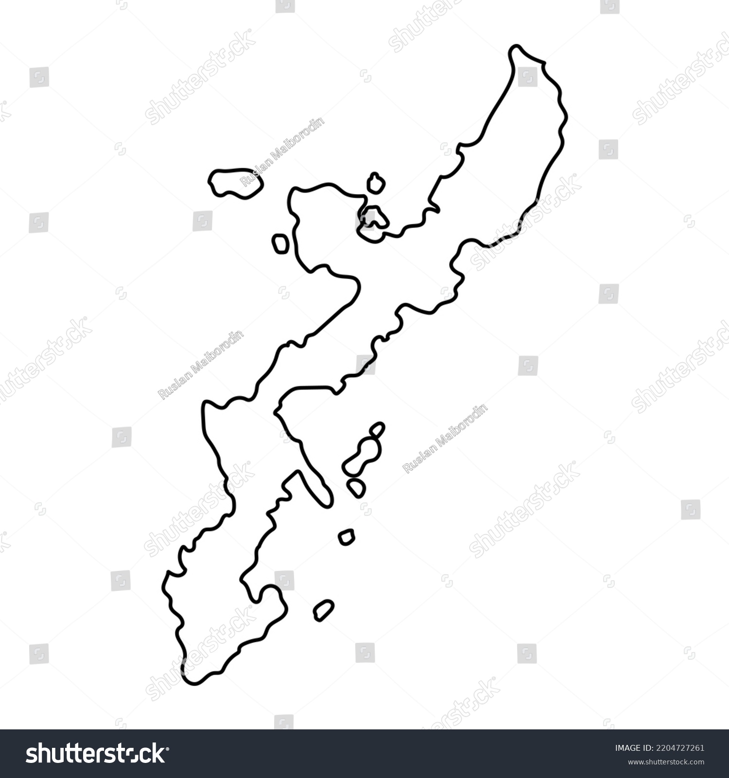 Okinawa Island Map Vector Illustration Stock Vector (Royalty Free ...