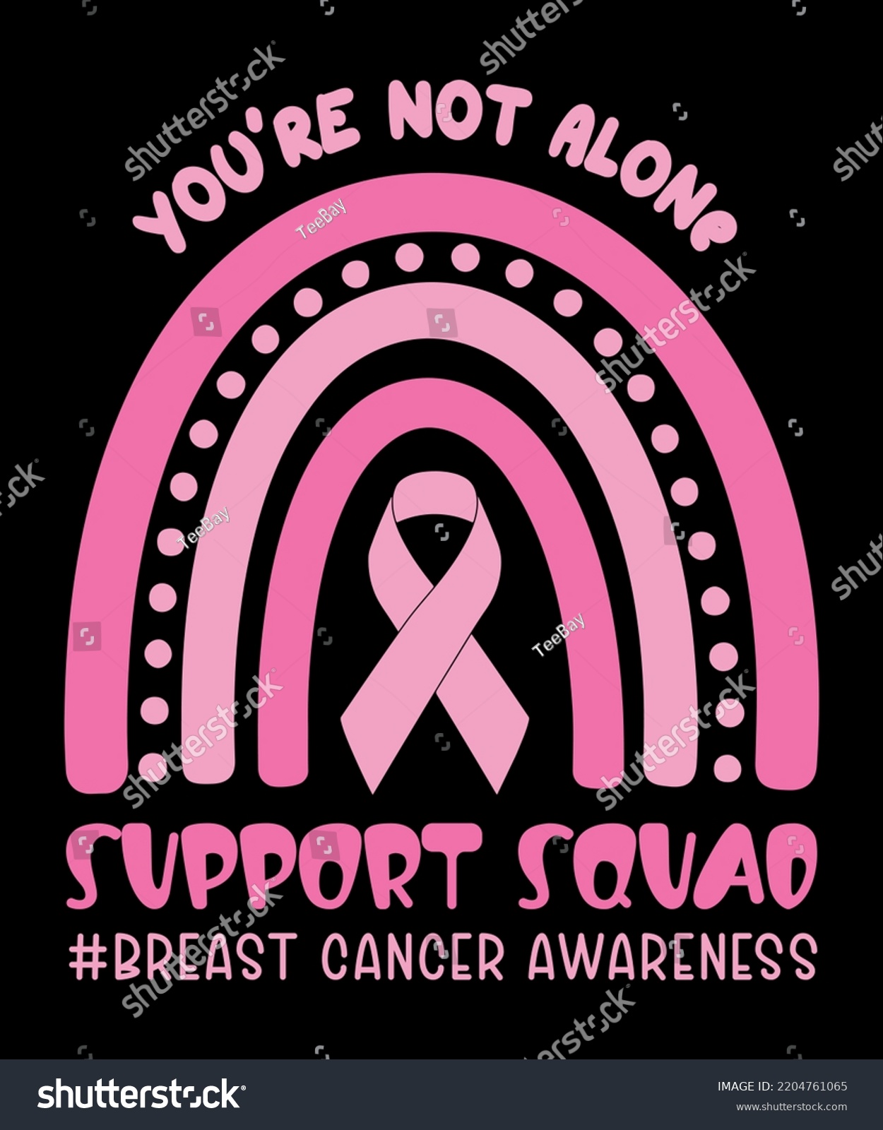 You Not Alone Support Squad Breast Stock Vector (Royalty Free