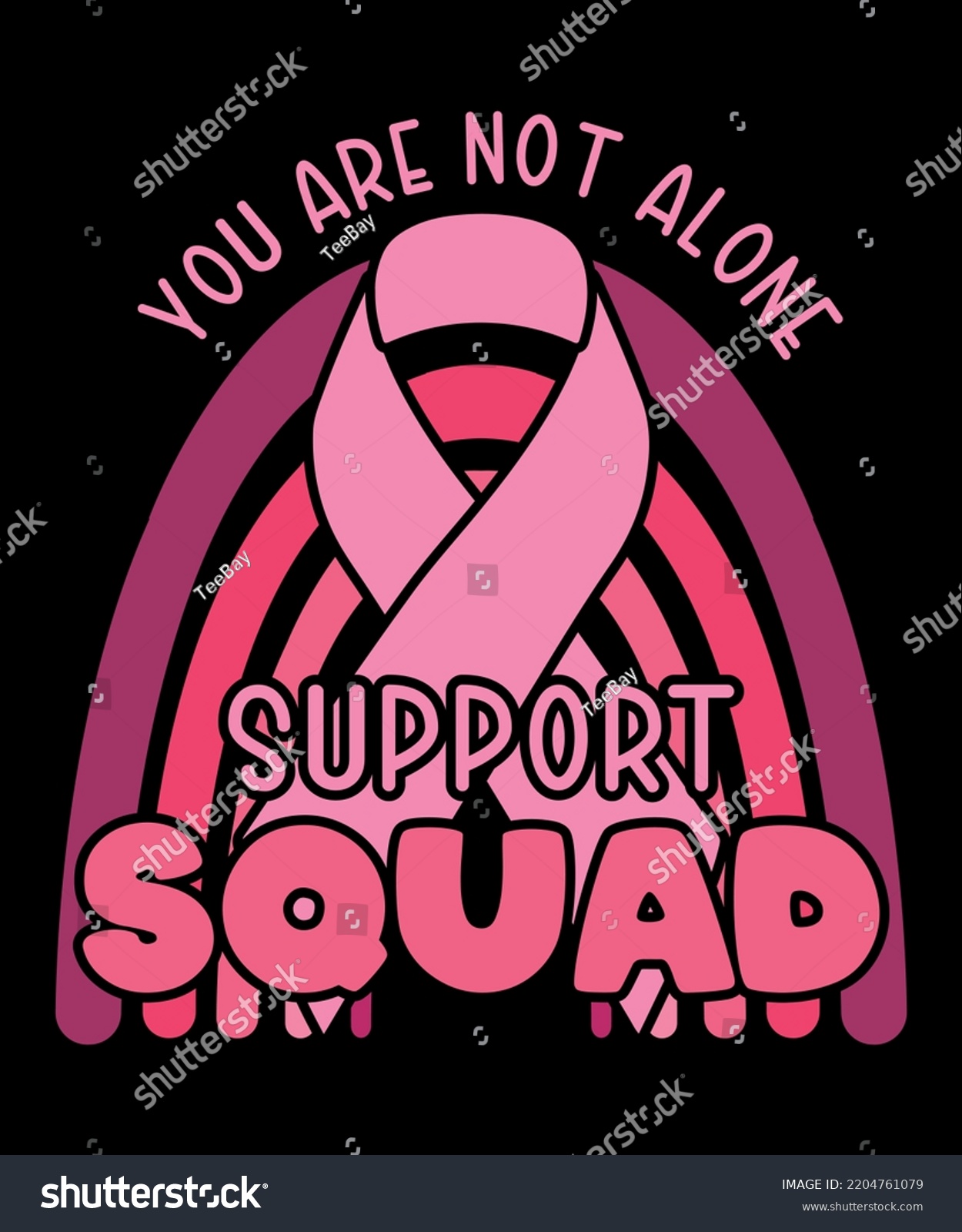 You Not Alone Support Squad Breast Stock Vector (Royalty Free