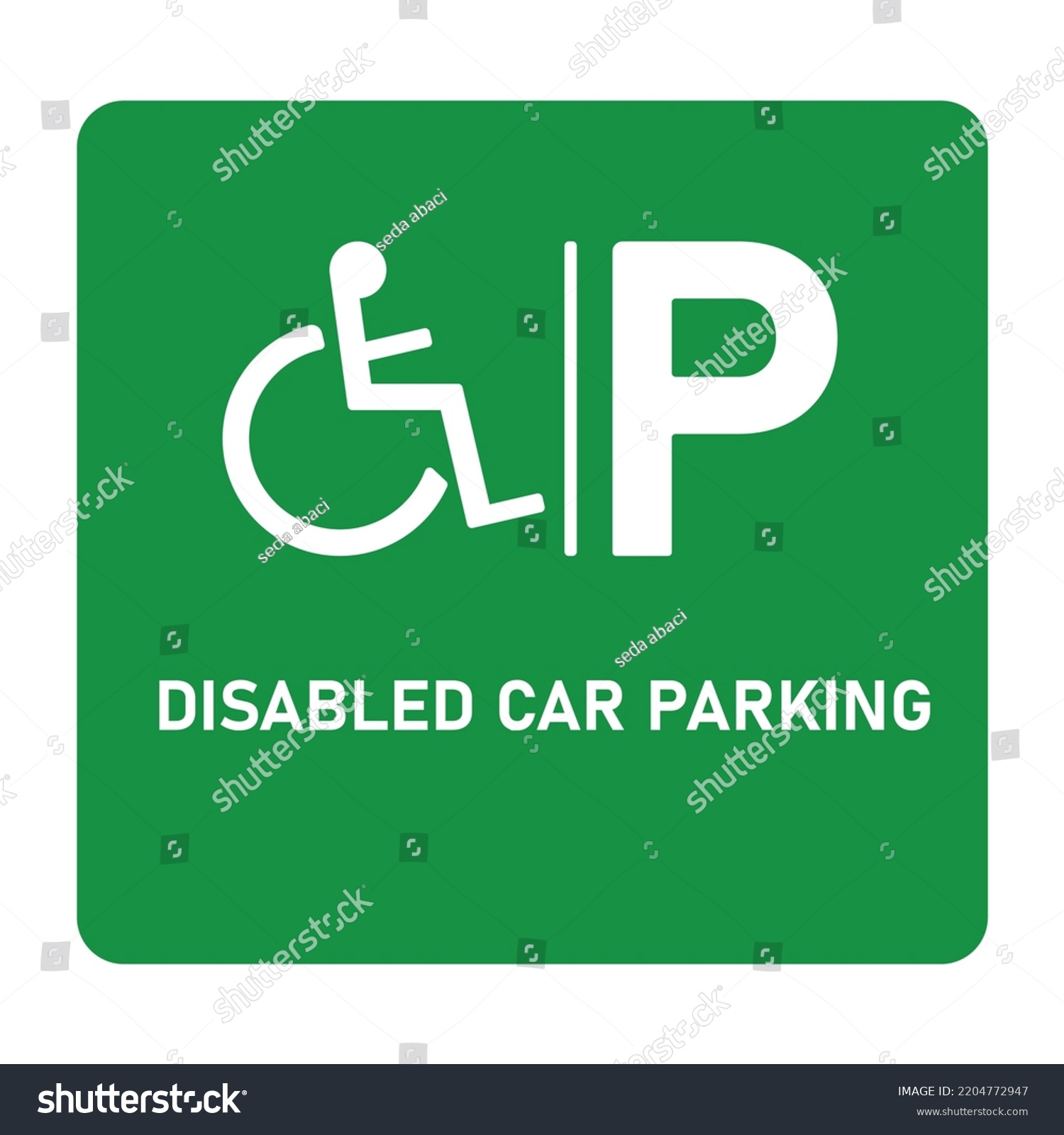 Disabled Parking Space Symbol Traffic Signs Stock Vector Royalty Free