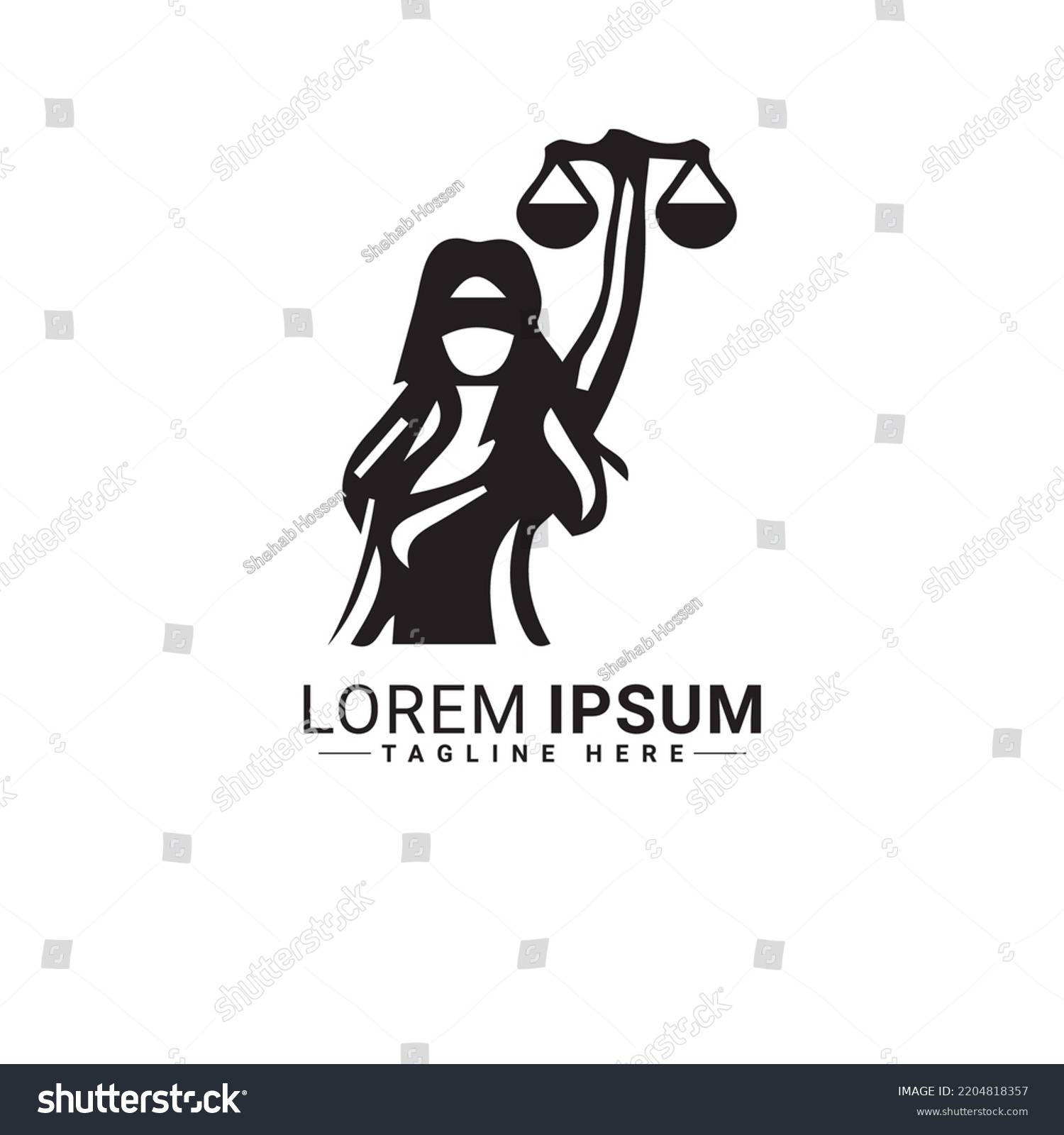 Lady Justice Logo Vector Illustration Design Stock Vector (Royalty Free ...