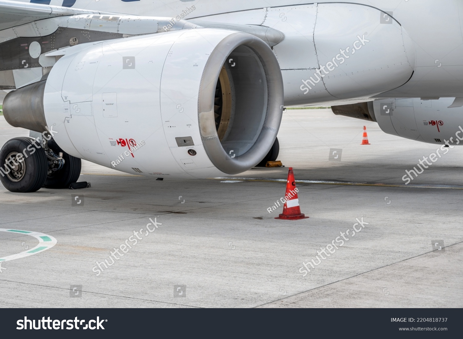 Modern Jet Engine On Passenger Aircraft Stock Photo 2204818737 ...