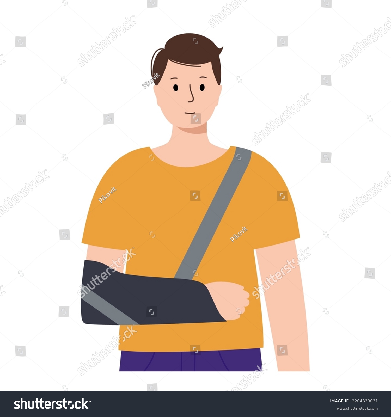 Arm Sling Fixation Immobilize Wrist Horizontal Stock Vector (Royalty ...