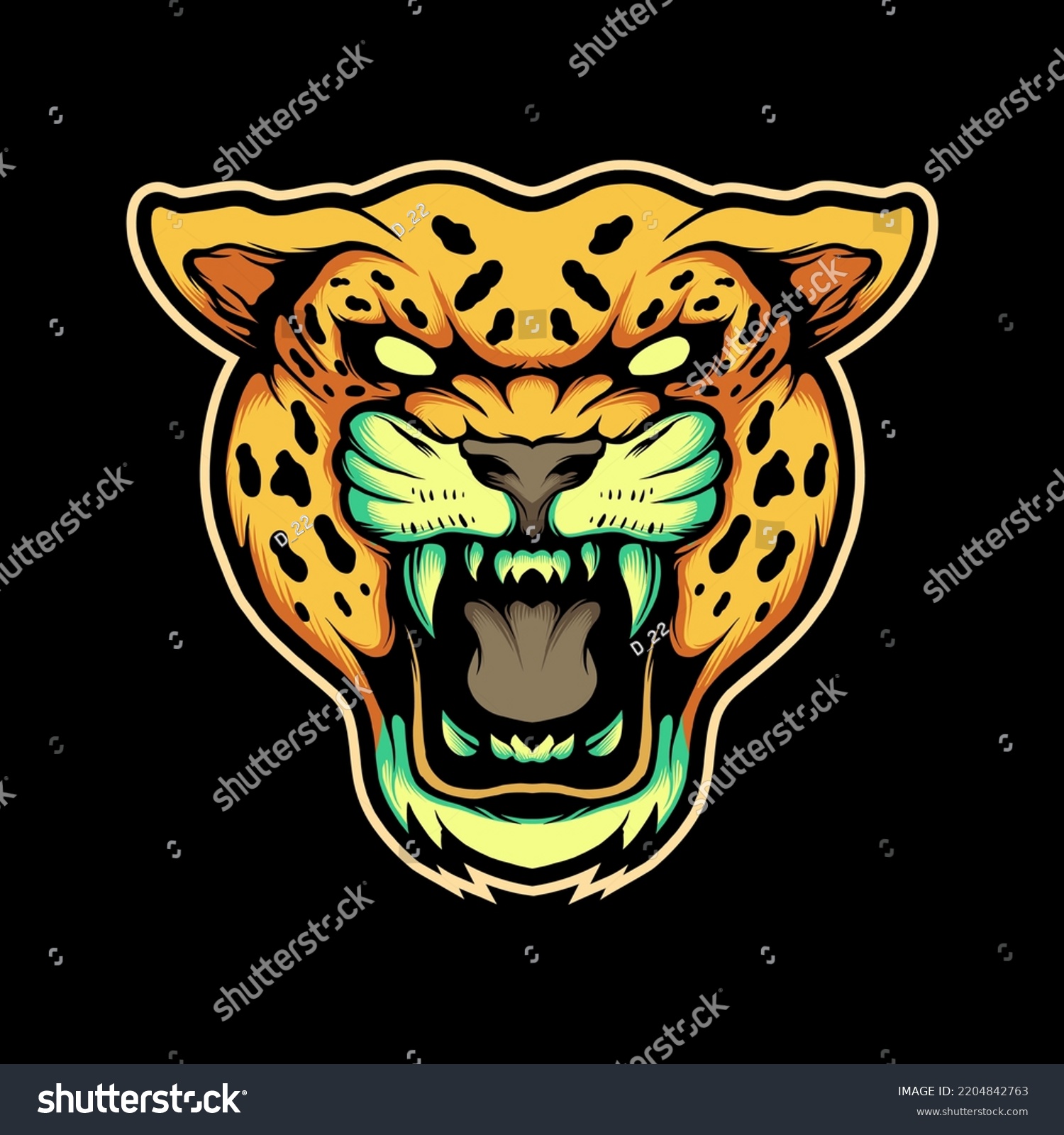 Jaguar Head Vector Illustration Angry Face Stock Vector (Royalty Free ...