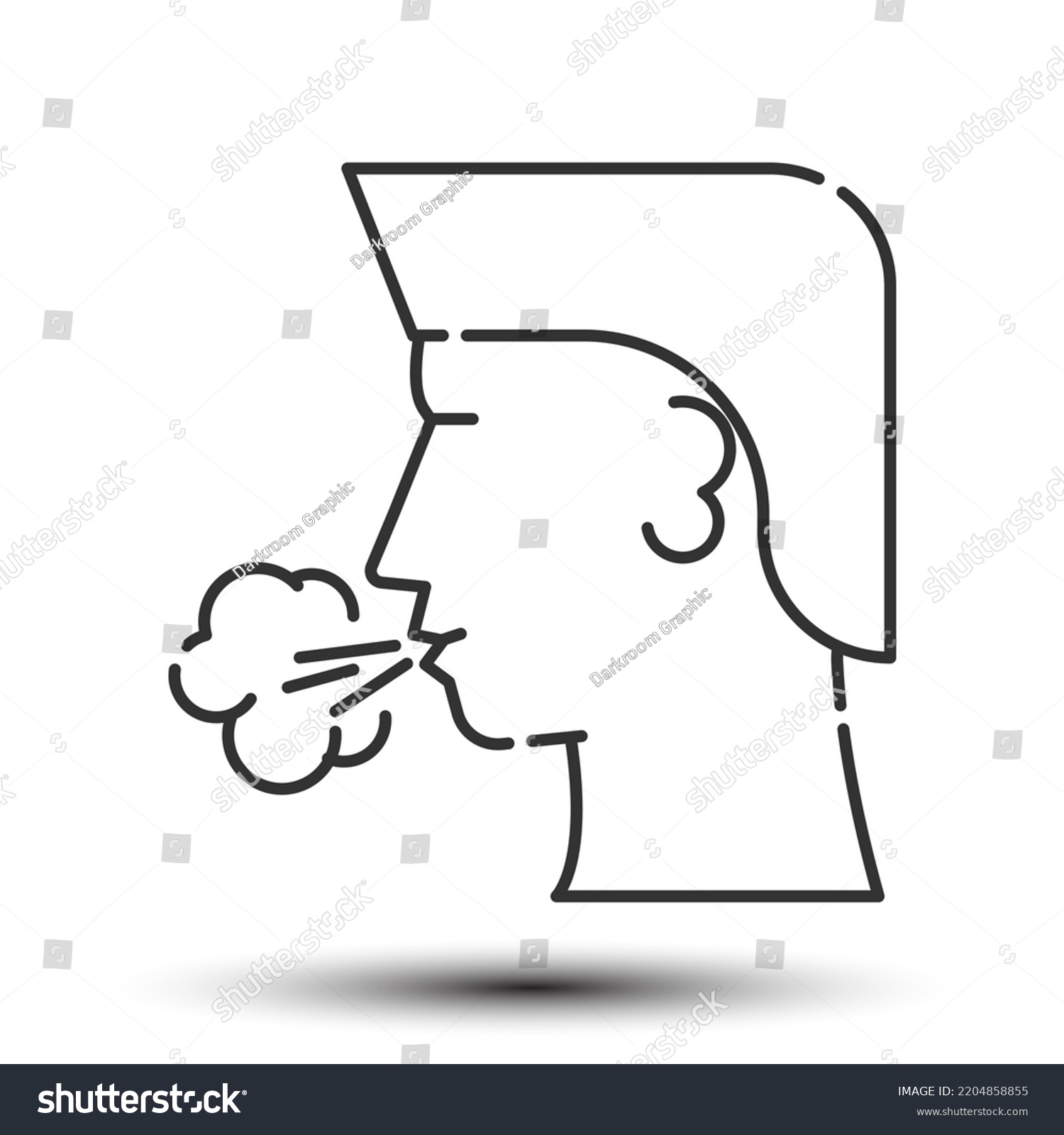 Cough Outline Icon Health Sick Concept Stock Vector (Royalty Free ...