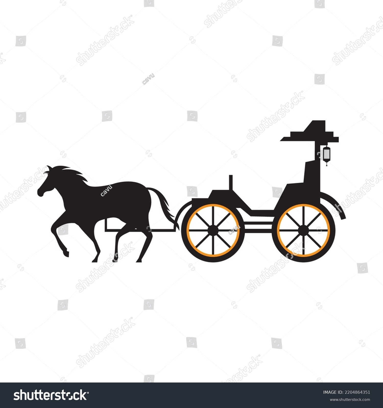 Horse Carriage Illustration Vector Clipart Design Stock Vector (Royalty ...