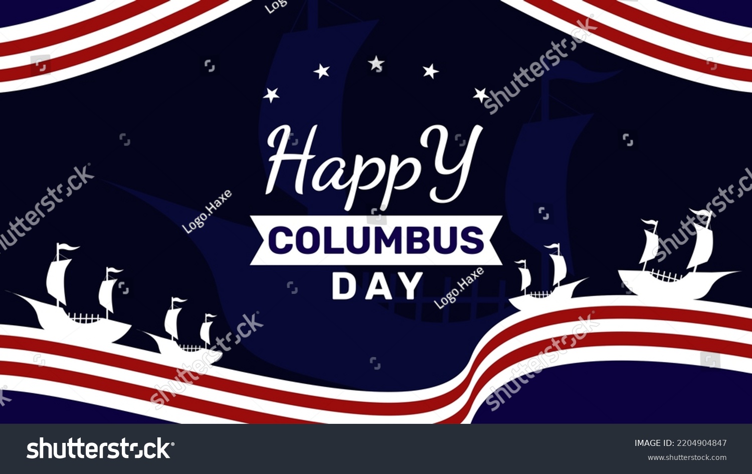 Happy Colombus Day Greeting Card American Stock Vector (Royalty Free