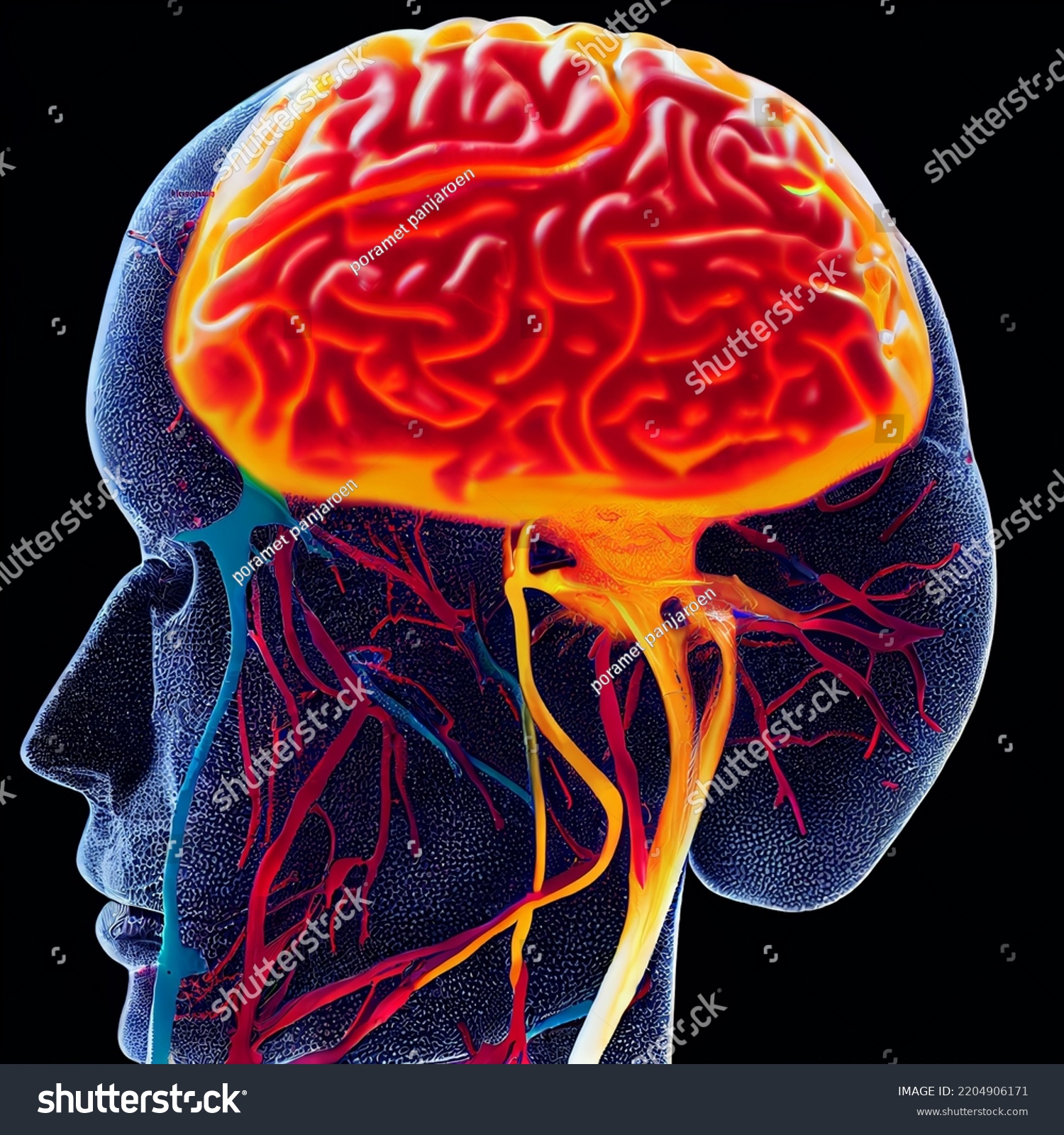 Human Brain Injury Damage Hemorrhage 3d Stock Illustration 2204906171 ...