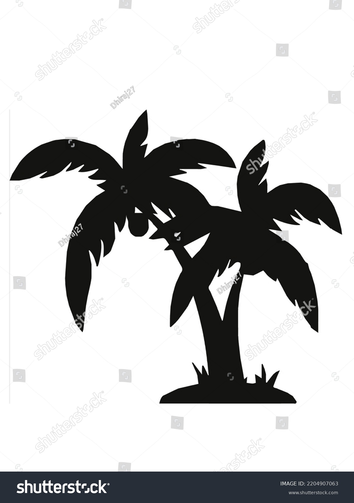 Palm Tree Silhouette Vector Png Stock Vector (Royalty Free) 2204907063 ...