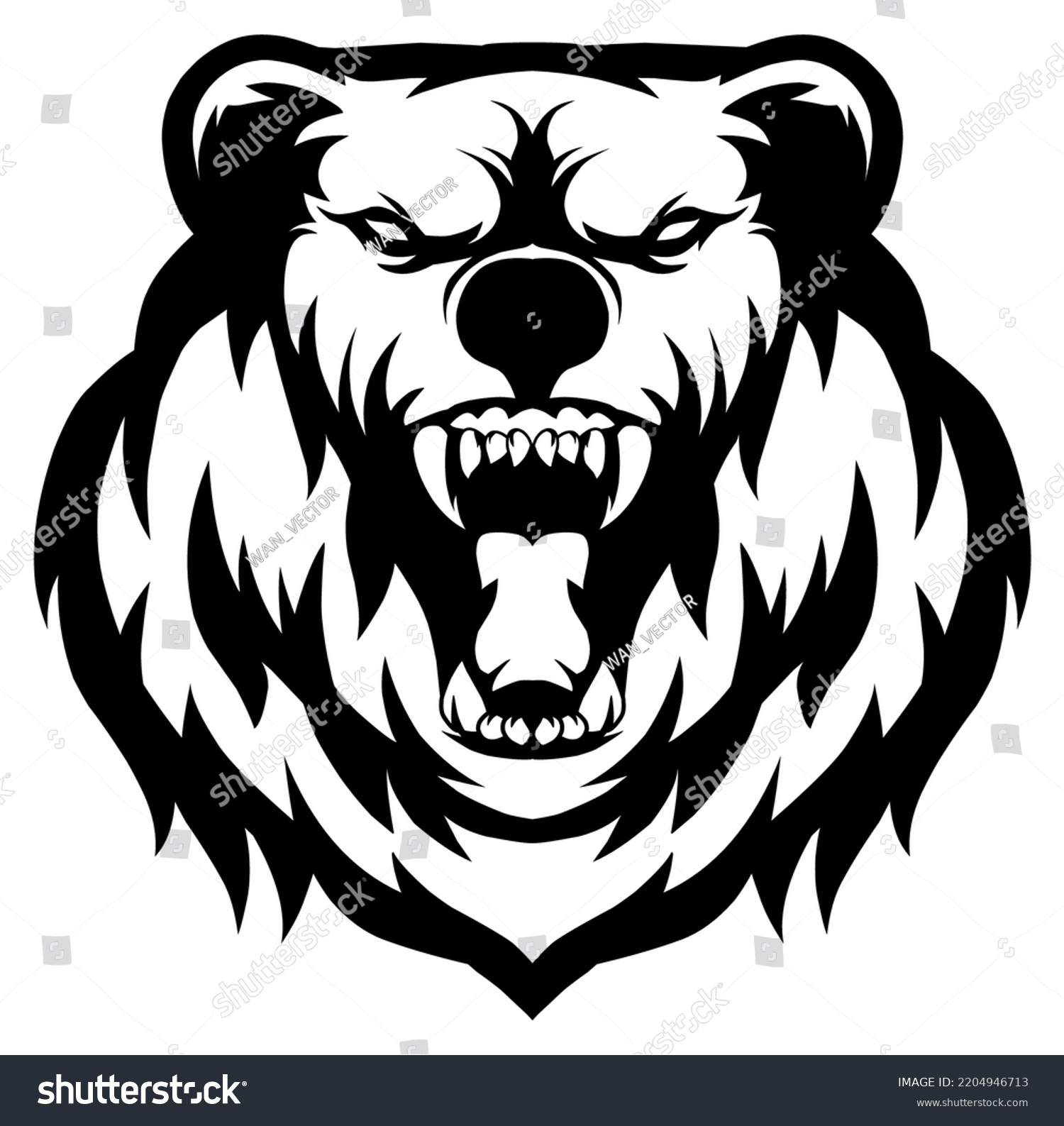 Bear Vector Silhouette Vector Isolated Illustration Stock Vector ...