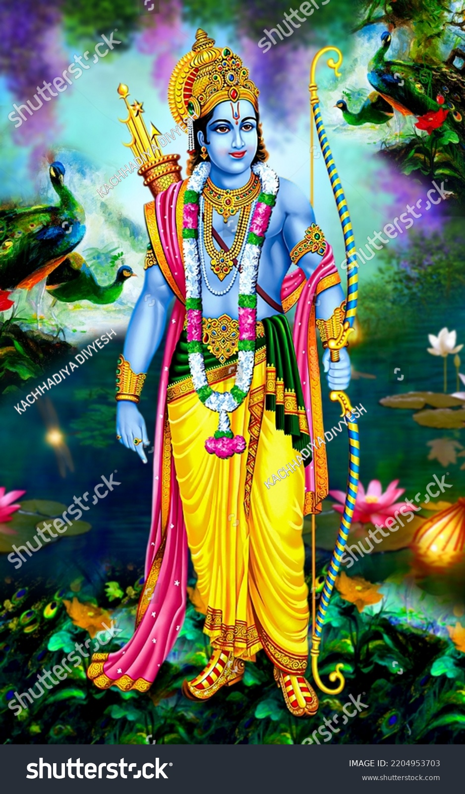 indian-hindu-god-ram-color-full-stock-illustration-2204953703