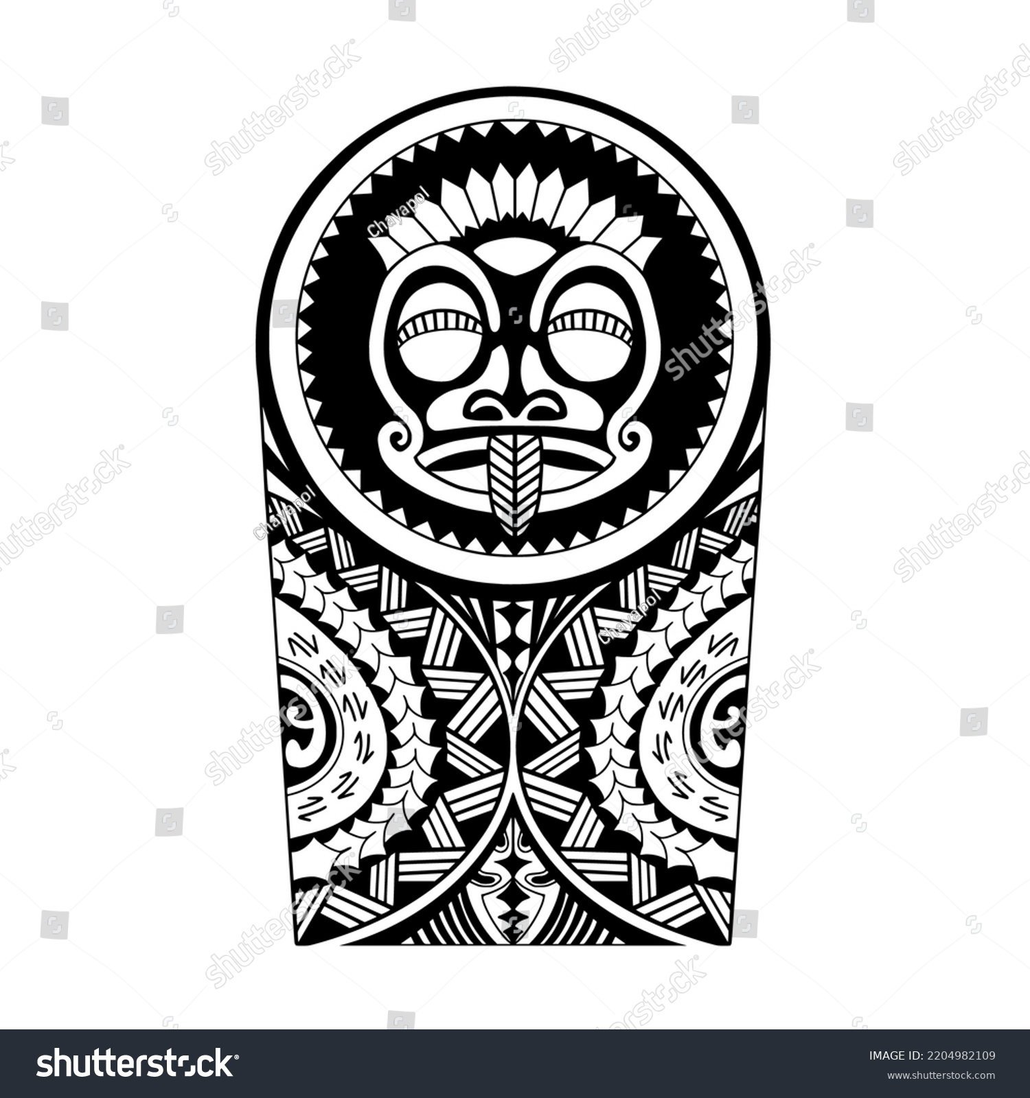 Wrap Around Arm Polynesian Tattoo Design Stock Vector (Royalty Free ...