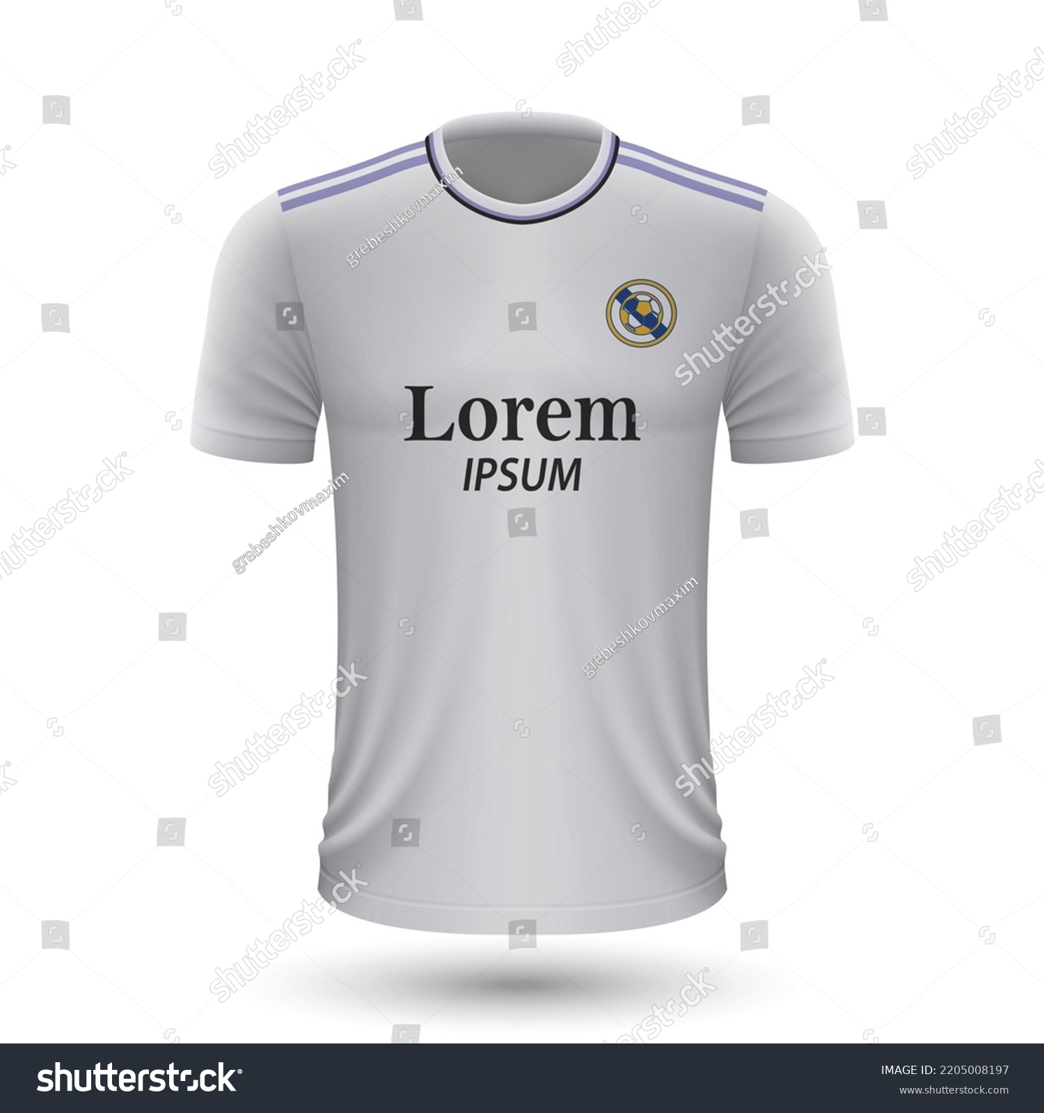 Realistic Soccer Shirt Real Madrid Jersey Stock Vector (Royalty Free