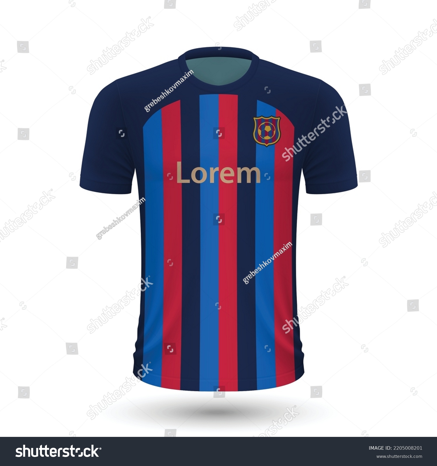 Realistic Soccer Shirt Barcelona Jersey Template Stock Vector (Royalty ...