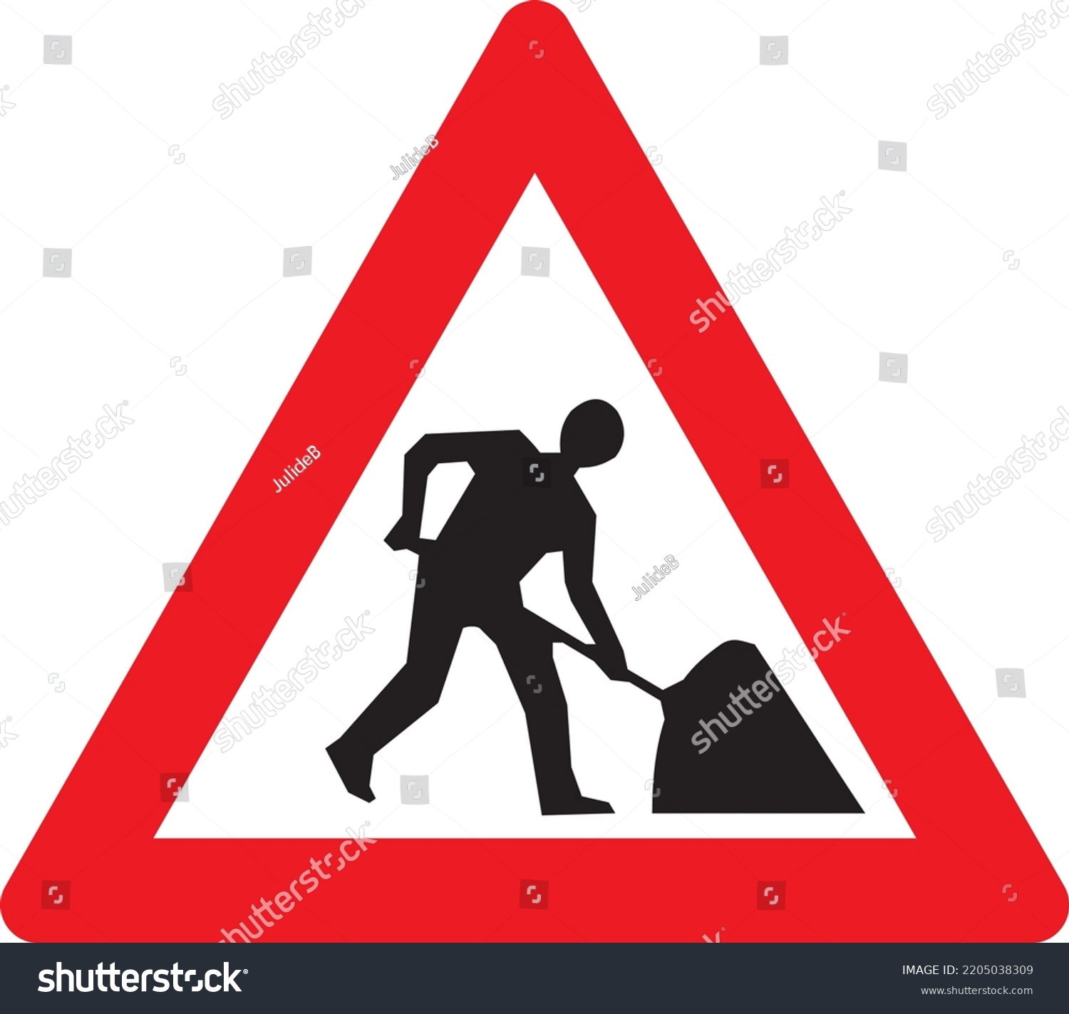 Road Work Under Construction Sign Stock Vector (Royalty Free ...