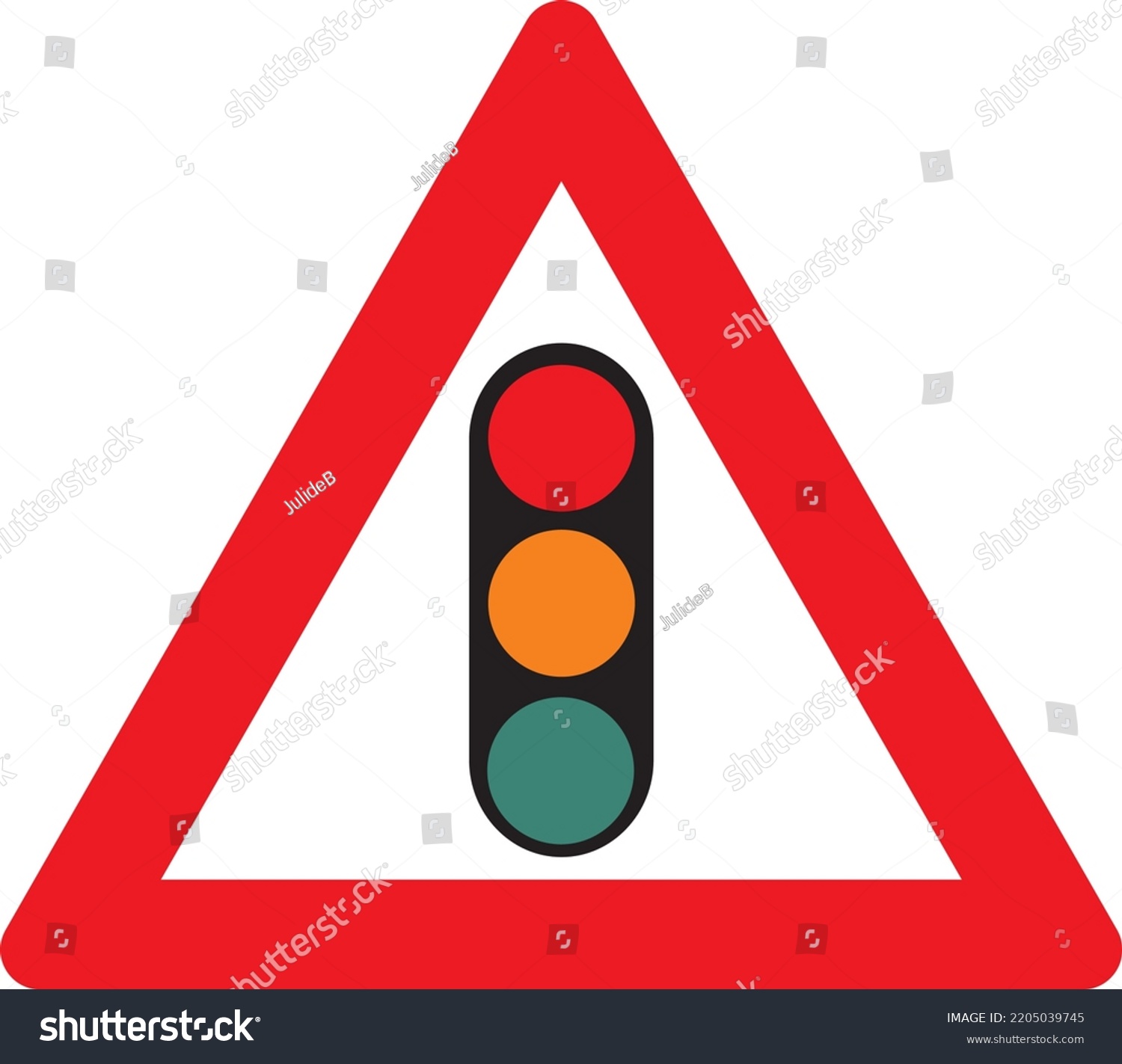 Traffic Signal Warning Sign Stock Vector (Royalty Free) 2205039745 ...