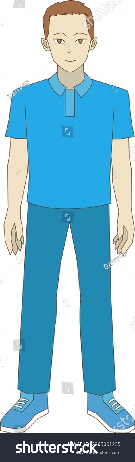 Full Body Boy Character Vector Illustration Stock Vector (Royalty Free ...