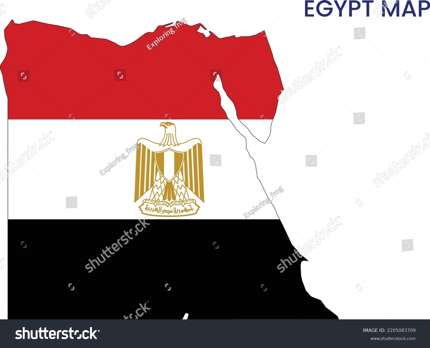 High Detailed Map Egypt Outline Map Stock Vector Royalty Free   Stock Vector High Detailed Map Of Egypt Outline Map Of Egypt Africa 2205083709 