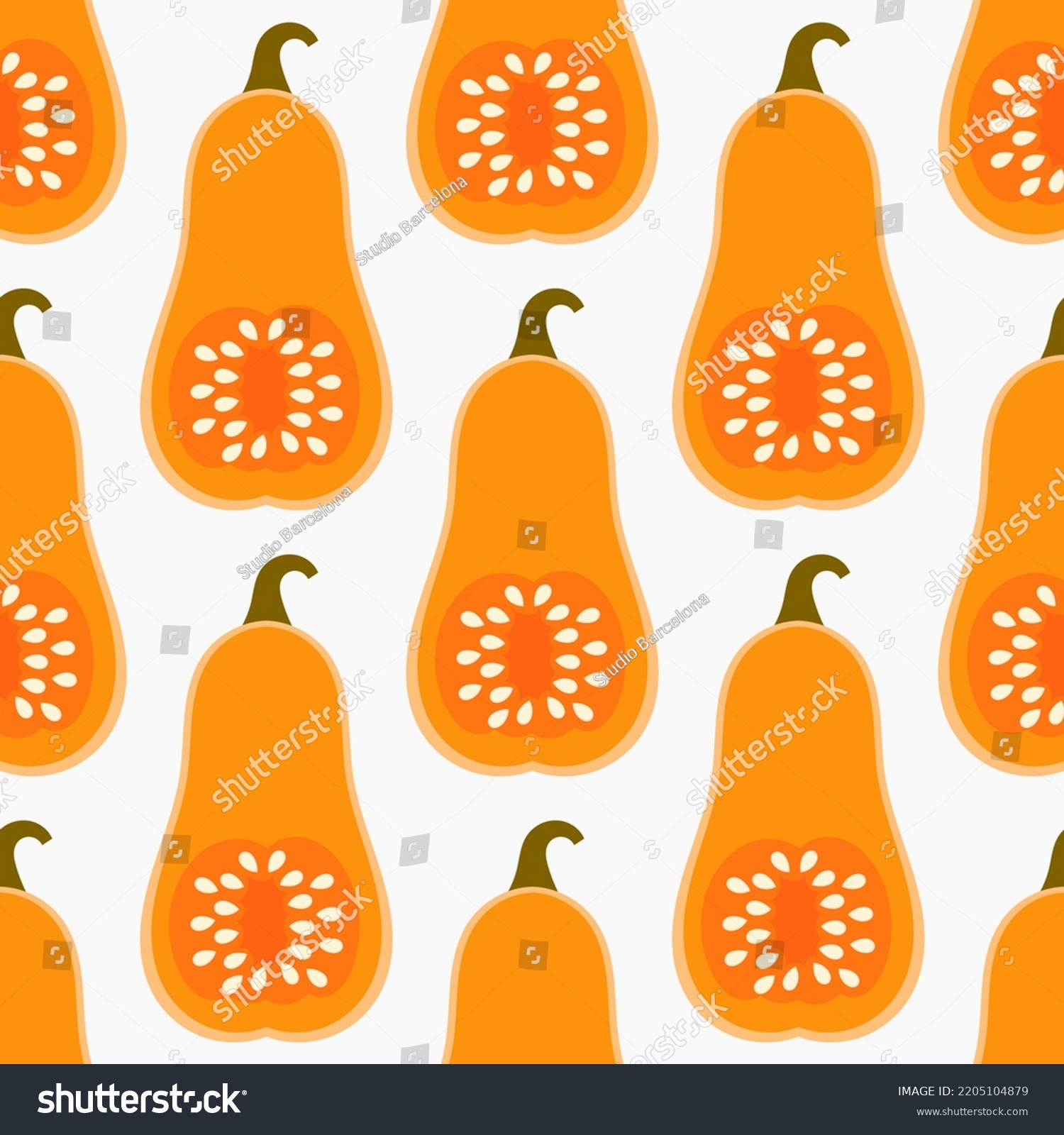 Butternut Squash Food Seamless Pattern Vector Stock Vector (Royalty ...