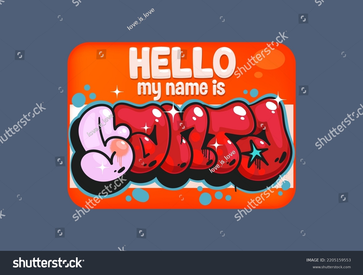 Hello My Name Santa Color Cartoon Stock Vector (Royalty Free ...