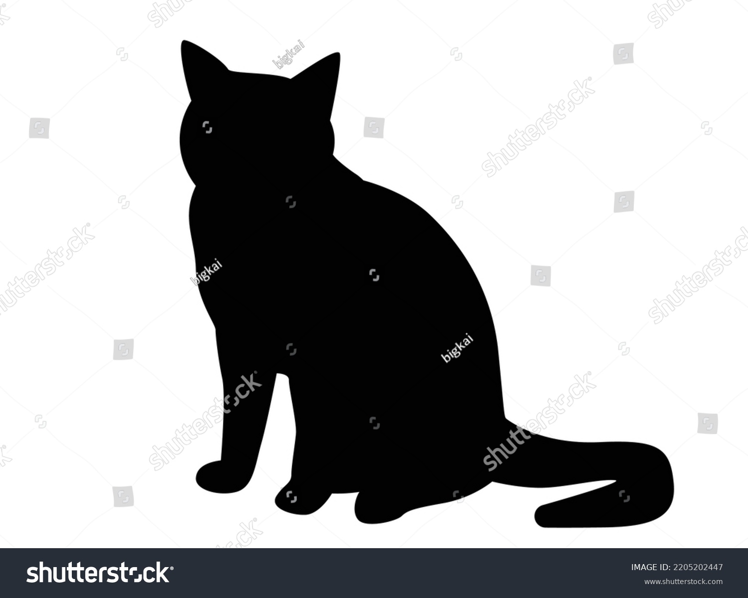 Vector Isolated Silhouette Cat Logo Typography Stock Vector (Royalty ...