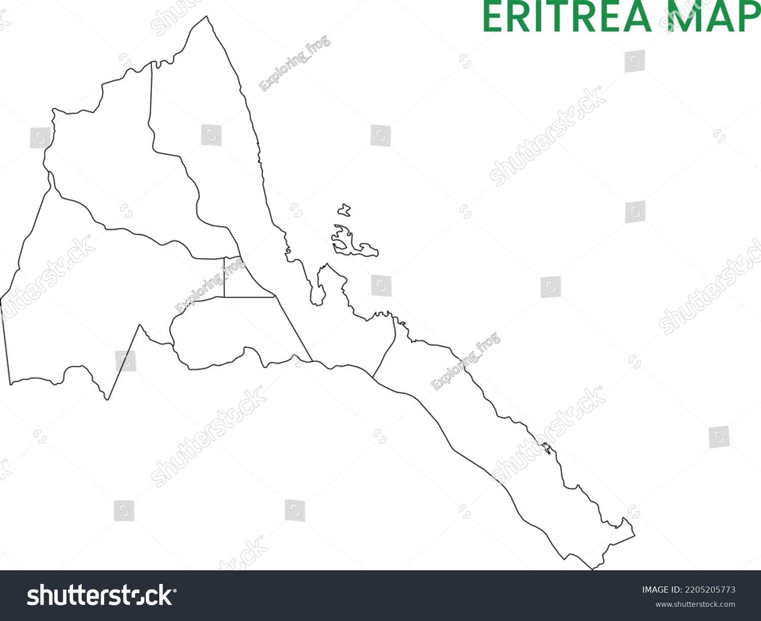 High Detailed Map Eritrea Outline Map Stock Vector (Royalty Free ...