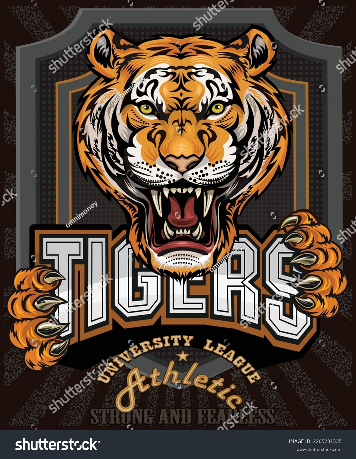 Portrait Tiger Sport Team Stock Vector (Royalty Free) 2205231535 ...