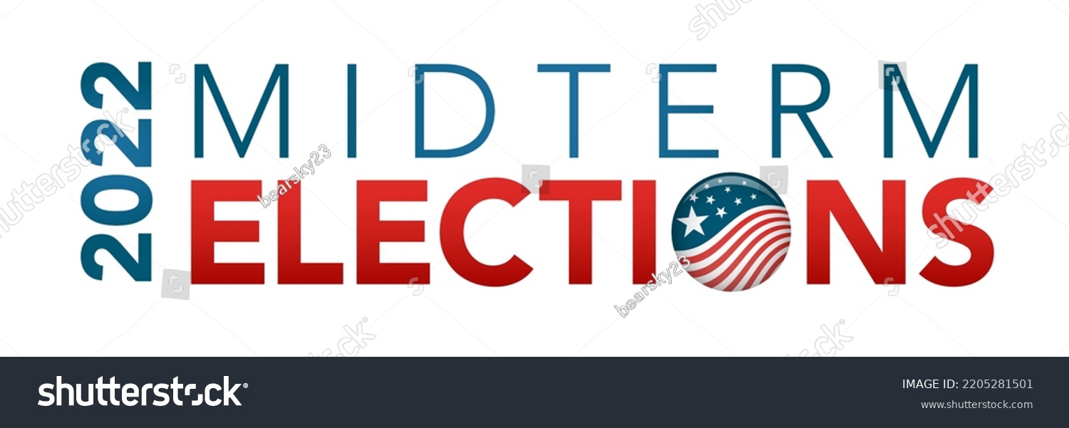 2022 Midterm Elections Design Red White Stock Vector (Royalty Free ...